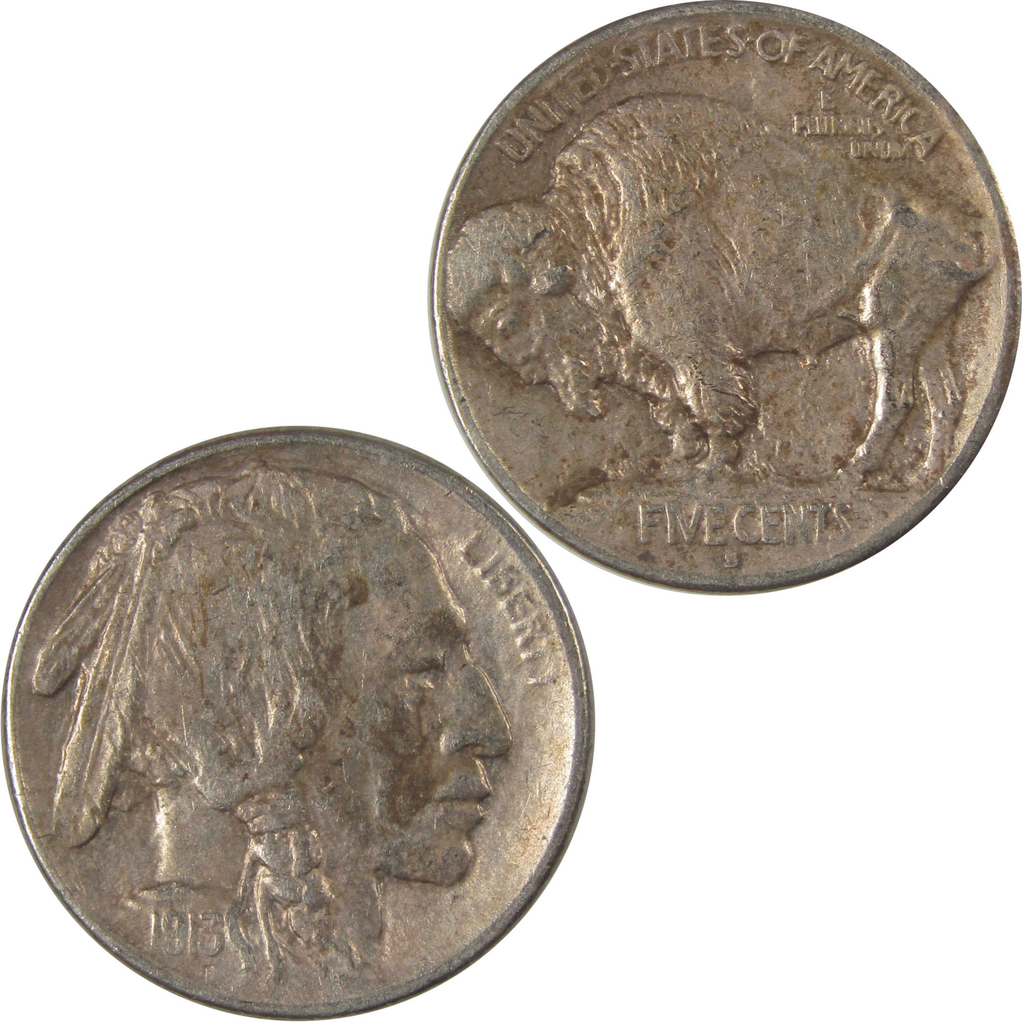 1913 S Type 1 Buffalo Nickel VF Very Fine Details 5c Coin SKU:I22877