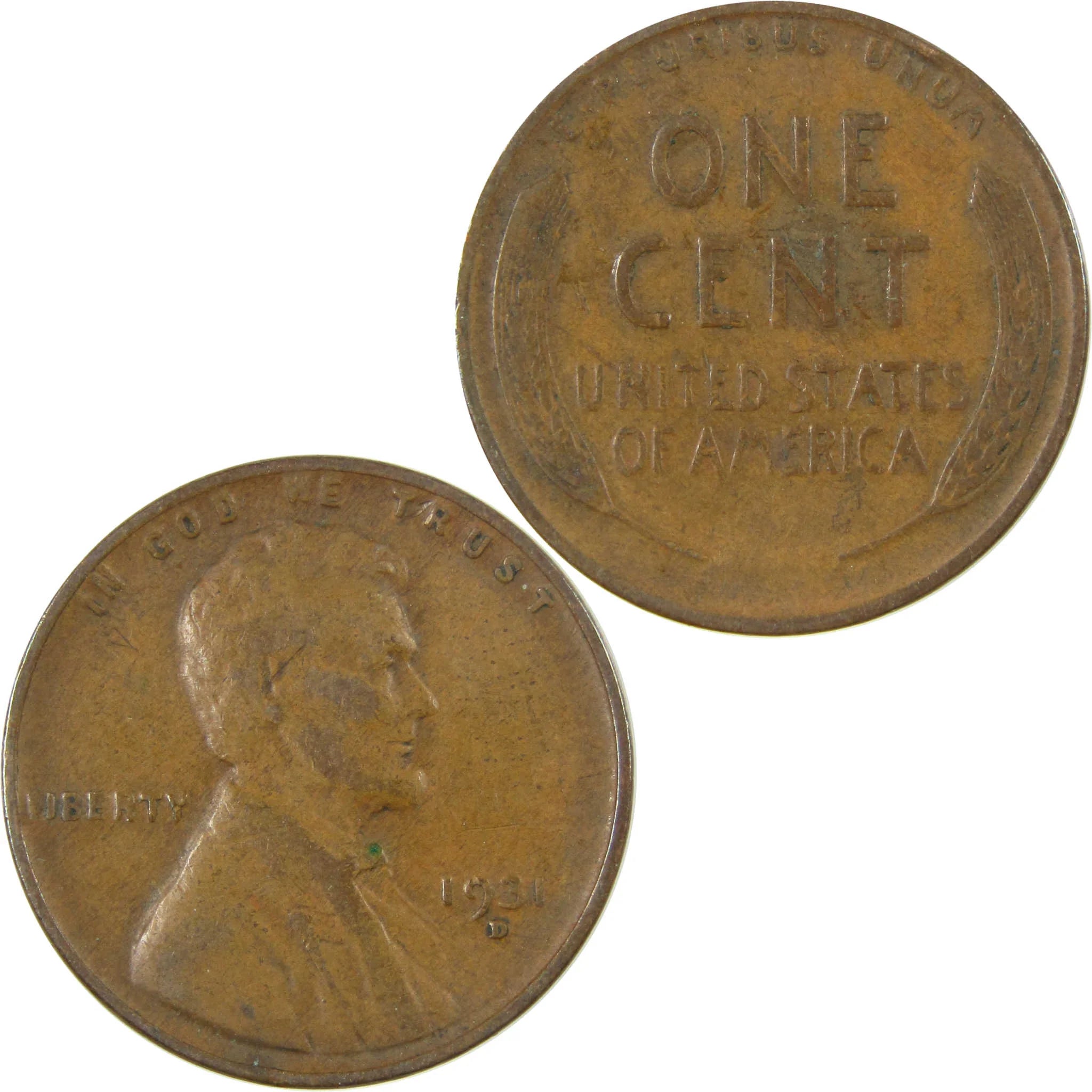 1931 D Lincoln Wheat Cent F Fine Penny 1c Coin Collectible SKU:I26805
