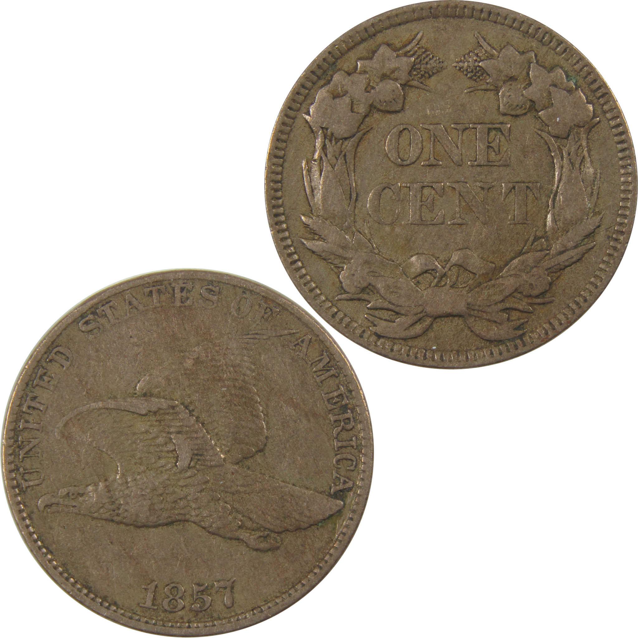 1857 Flying Eagle Cent VF/XF Penny Coin Die Crack on Wing SKU:I24066