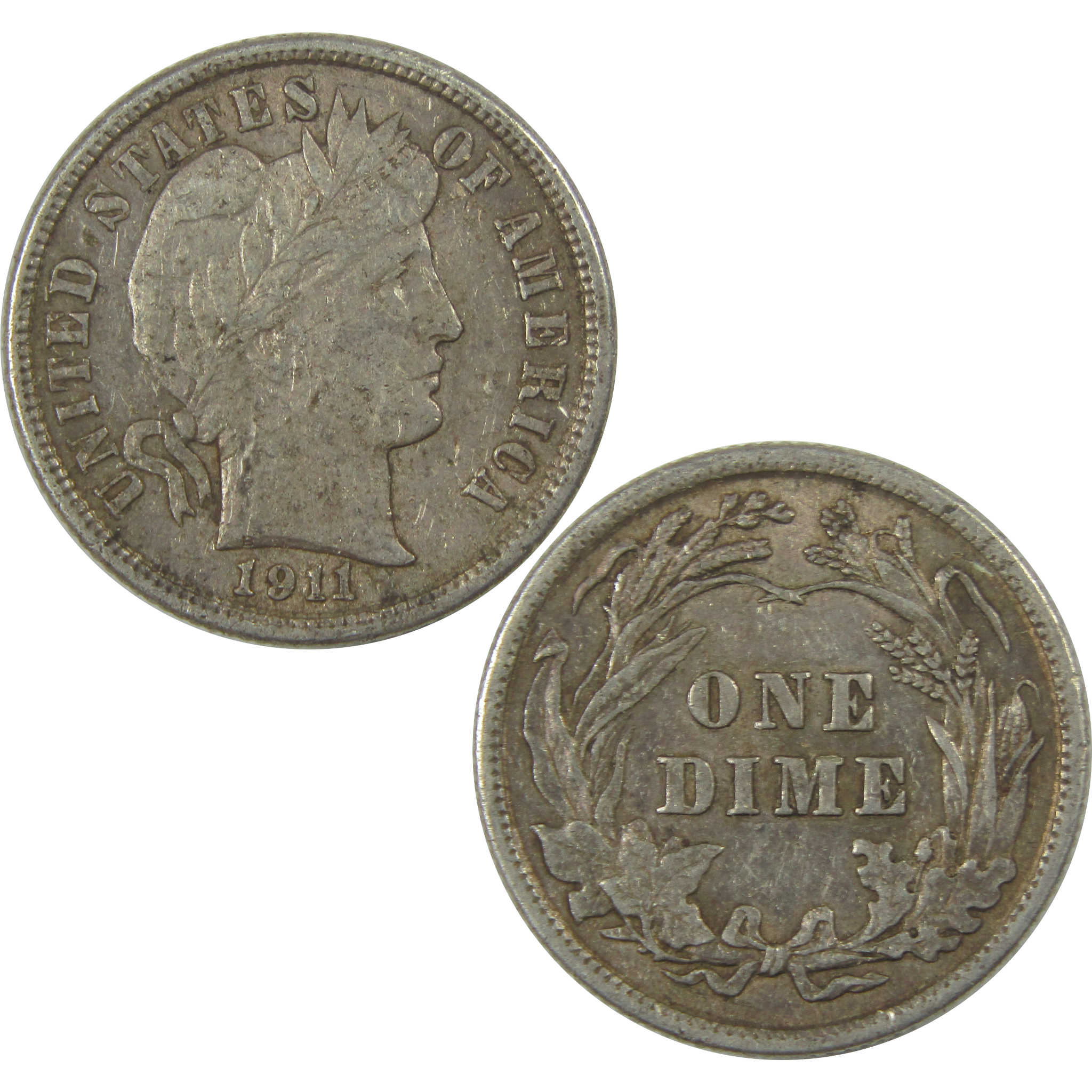 1911 Barber Dime XF EF Extremely Fine Details Silver SKU:I20662