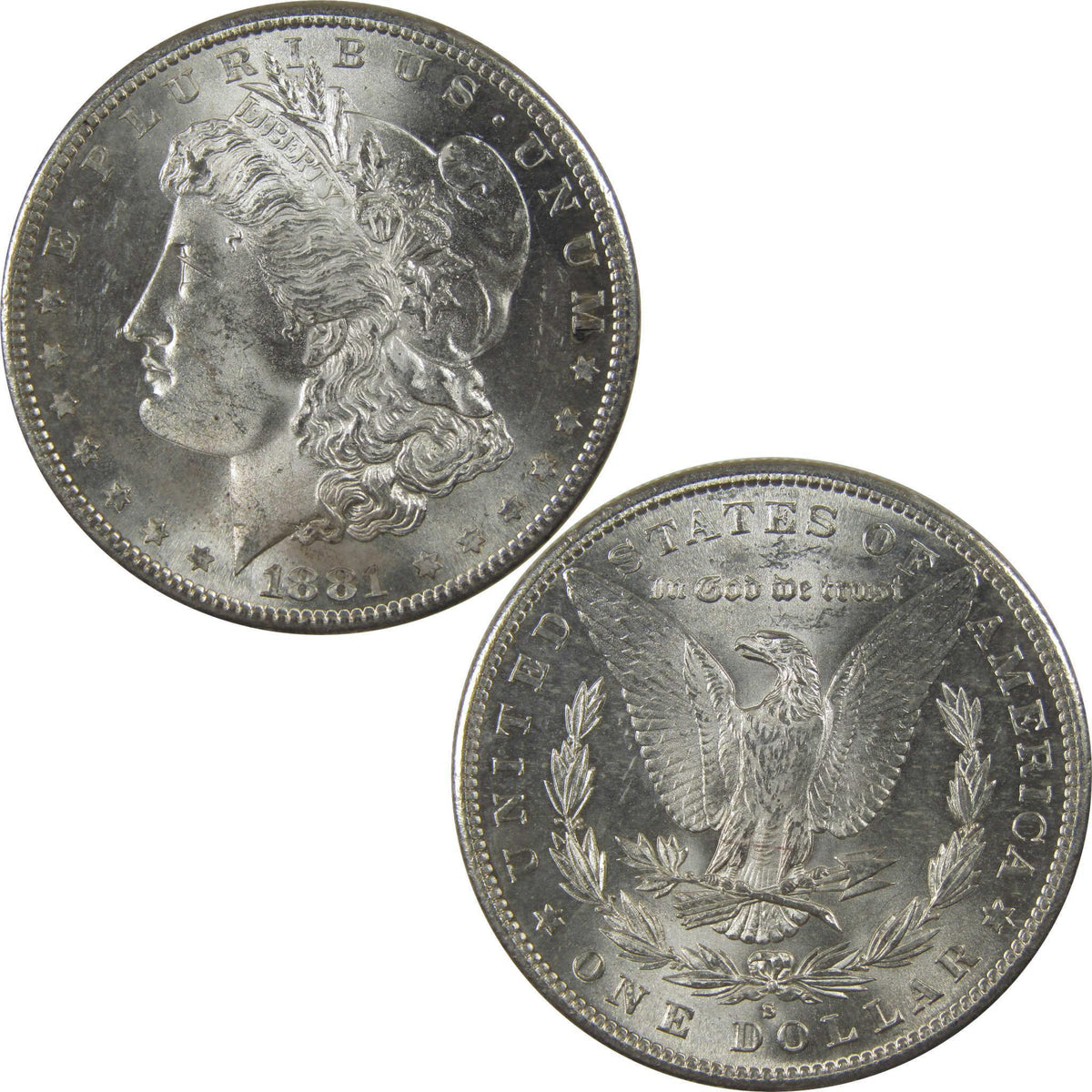1881 S Morgan Silver Dollar Uncirculated Mint State $1 Coin SKU:I24082 - Morgan coin - Morgan silver dollar - Morgan silver dollar for sale - Profile Coins & Collectibles