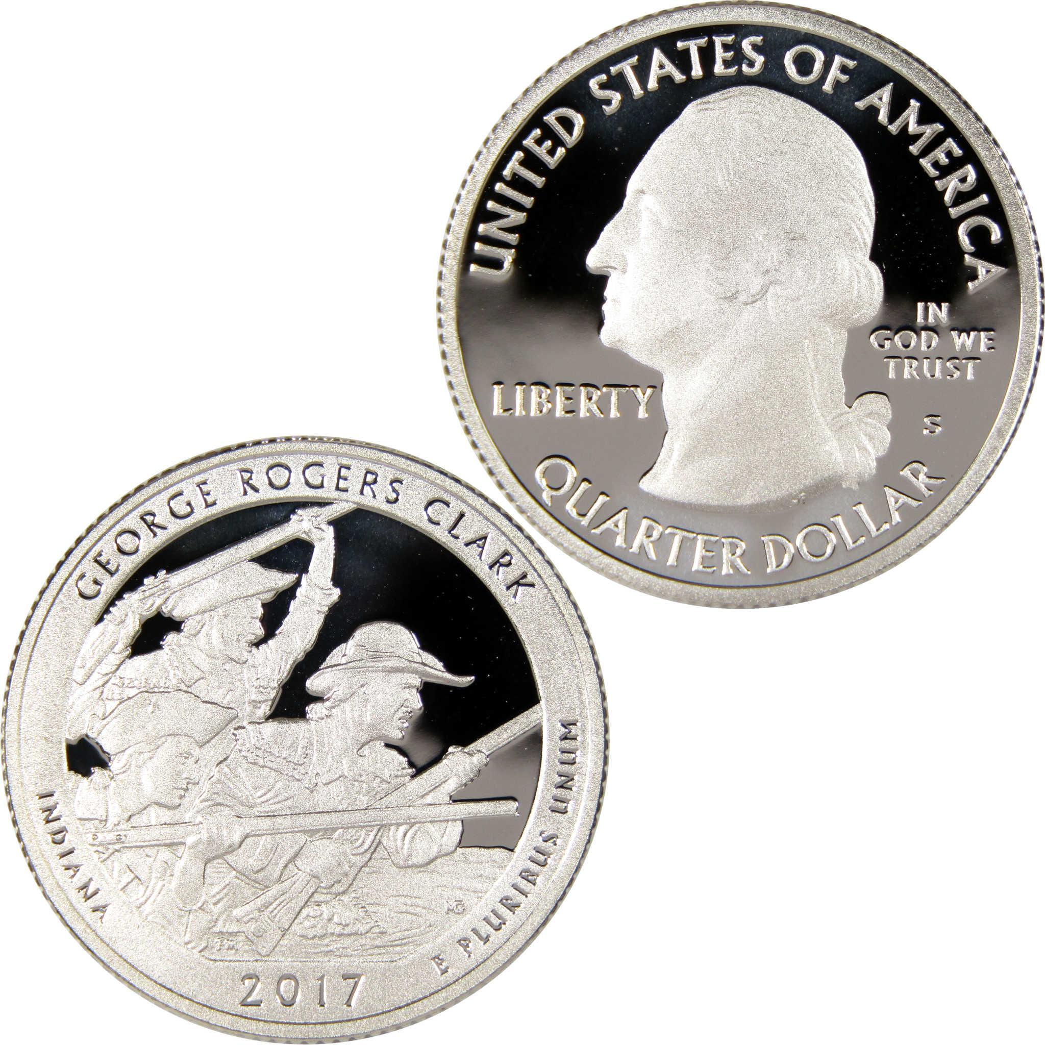2017 S George Rogers Clark National Park Quarter Silver Proof 25c Coin