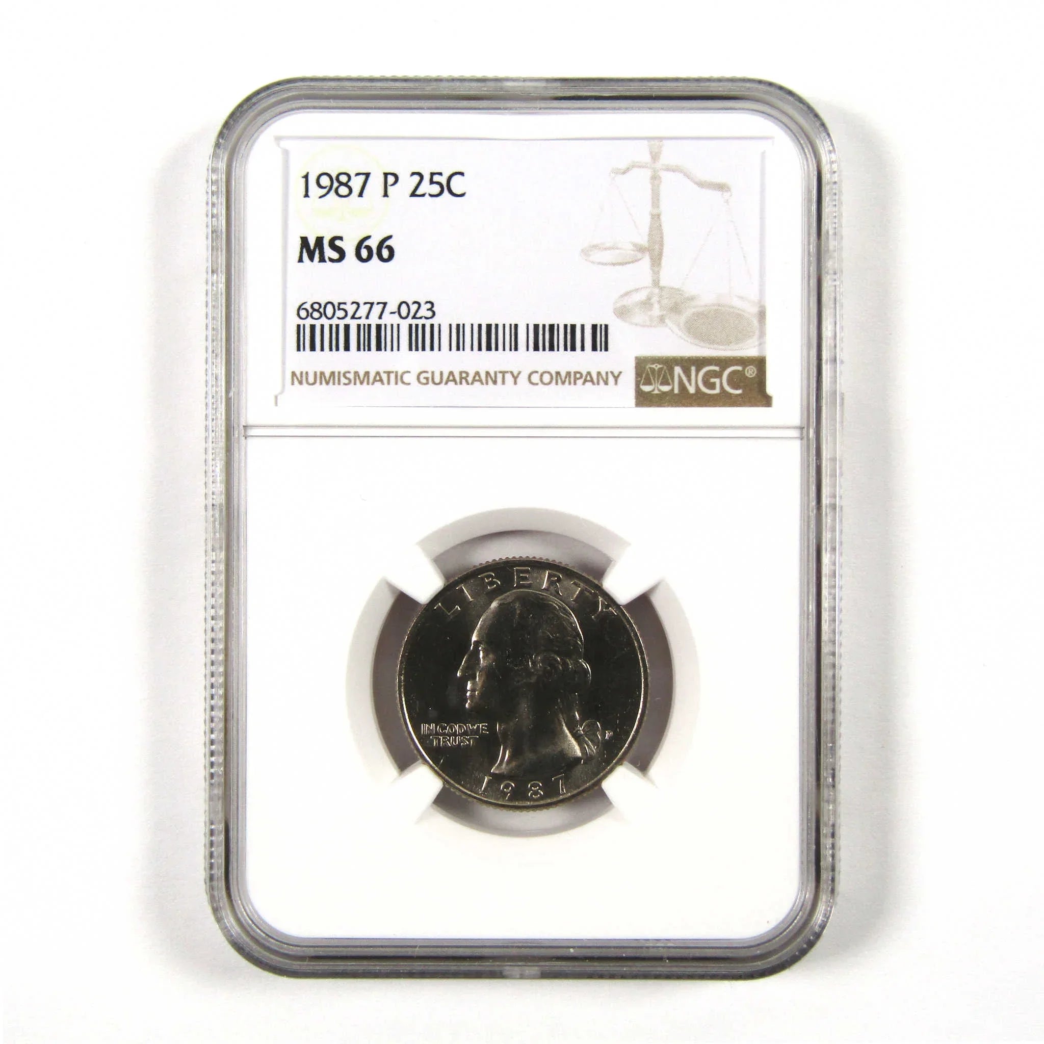 1987 P Washington Quarter MS 66 NGC Clad 25c Uncirculated SKU:I9513