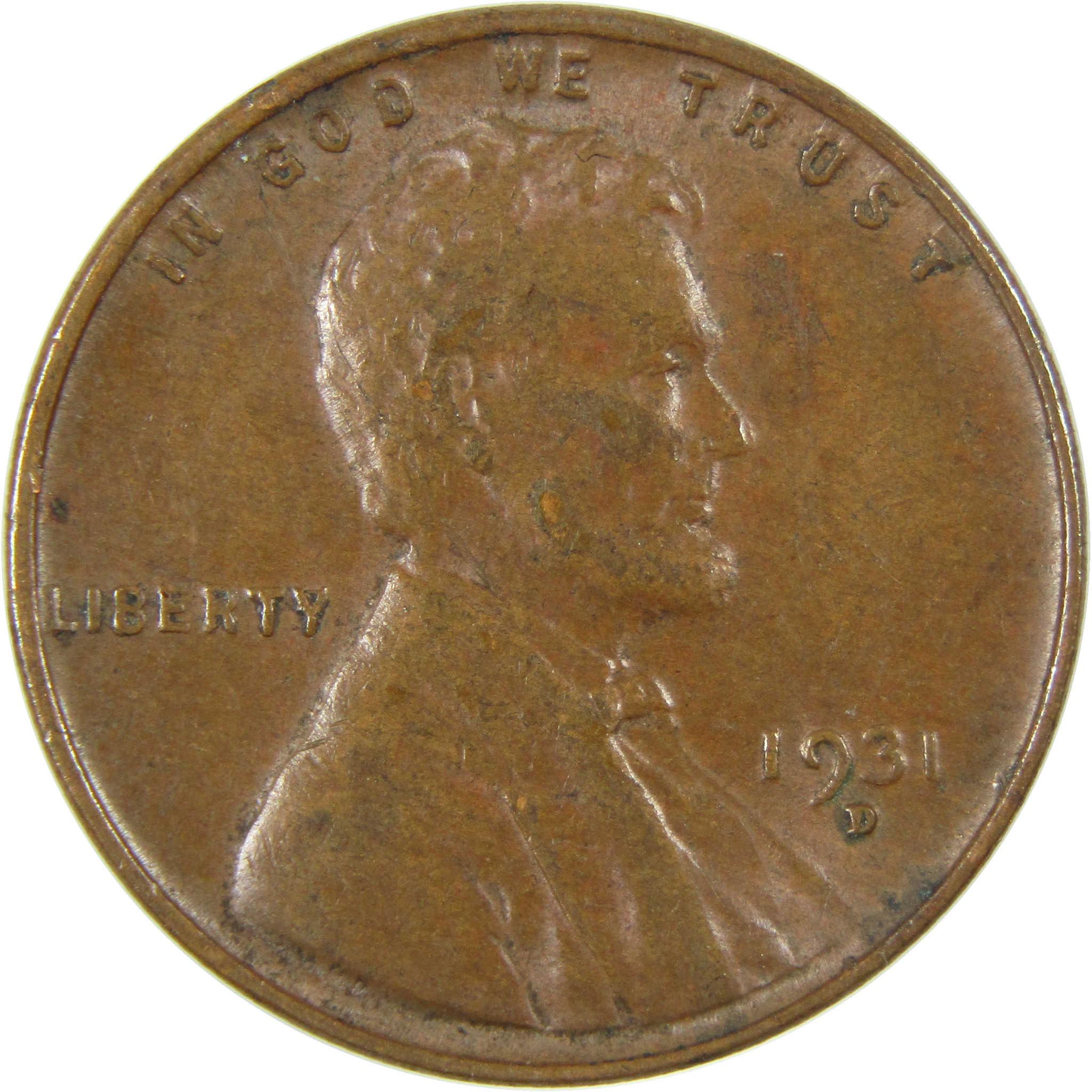 1931 D Lincoln Wheat Cent XF EF Extremely Fine Penny SKU:I27305