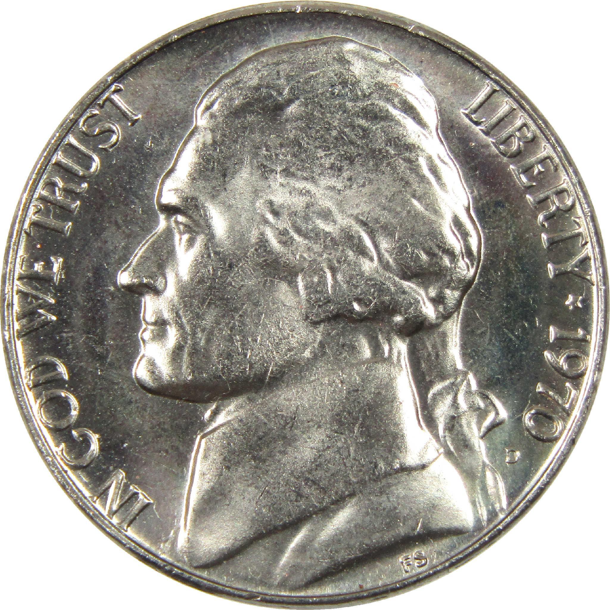 1970 Jefferson nickel collectible coin with profile portrait and inscriptions