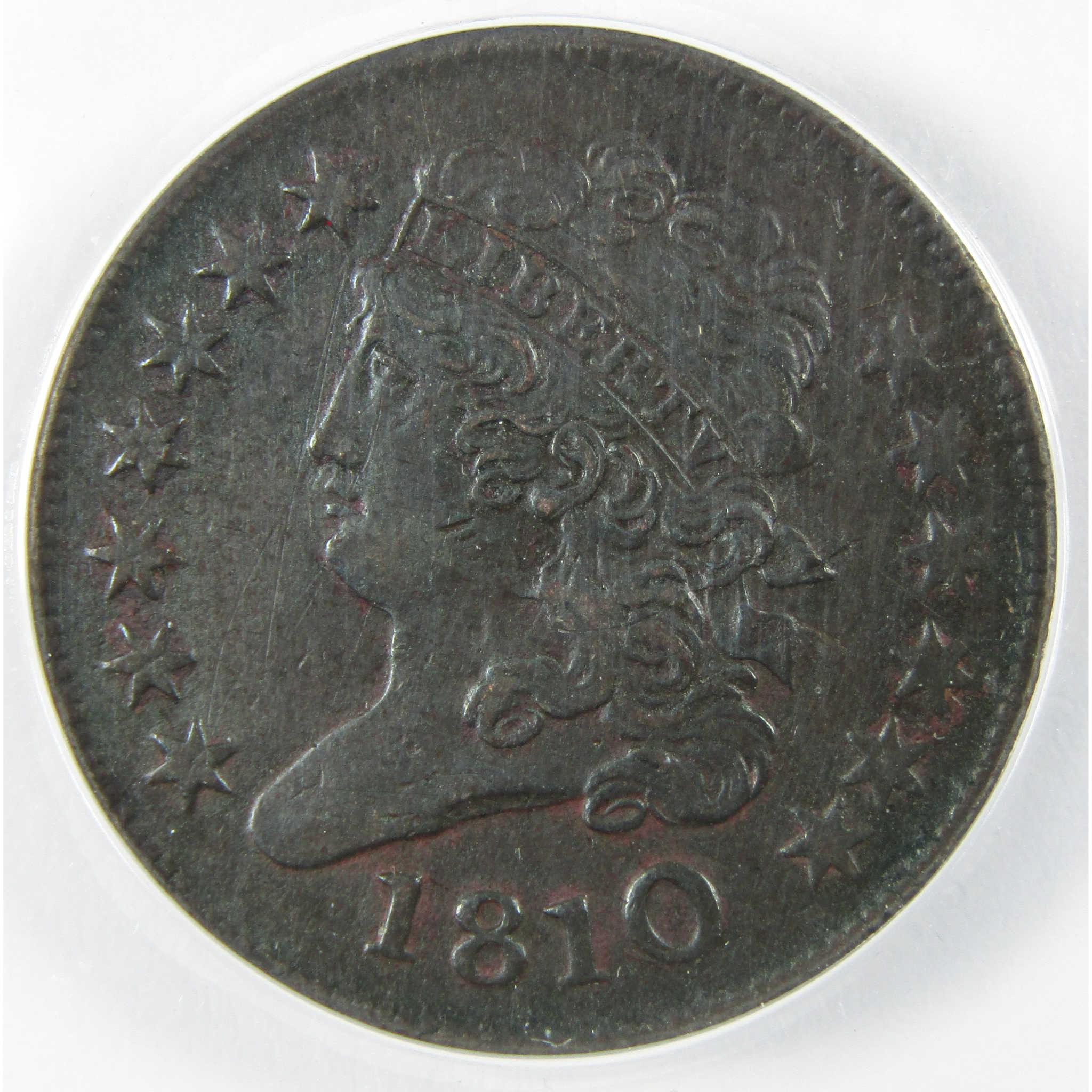 1810 Classic Head Copper Half Cent EF 45 Details ANACS SKU:I25502