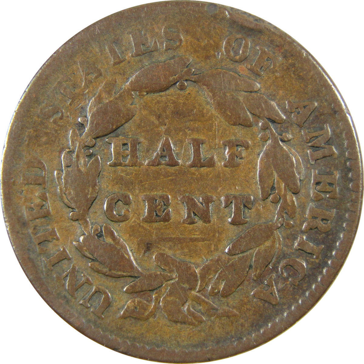 1828 12 Stars Classic Head Copper 1/2c VG Very Good Details SKU:CP1770