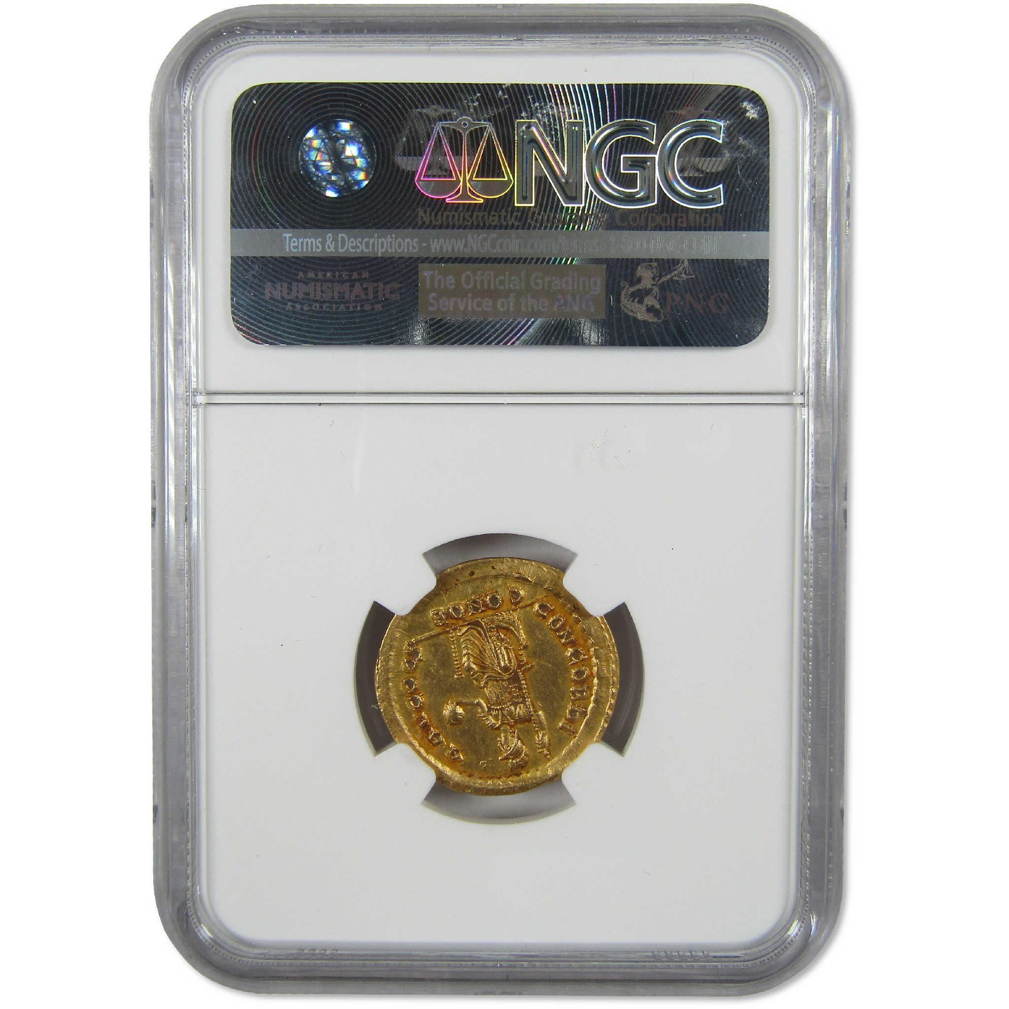 375-392 AD Valentinian II Gold Solidus MS NGC Ancient Roman Coin