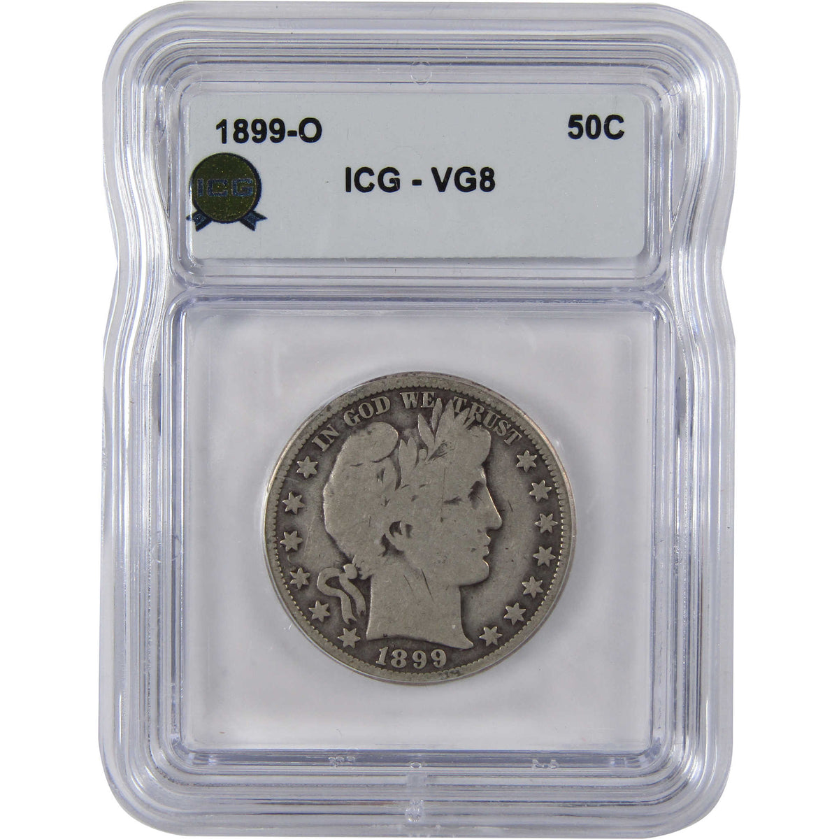 1899 O Barber Silver Half Dollar VG 8 ICG 50c Coin SKU:I29127