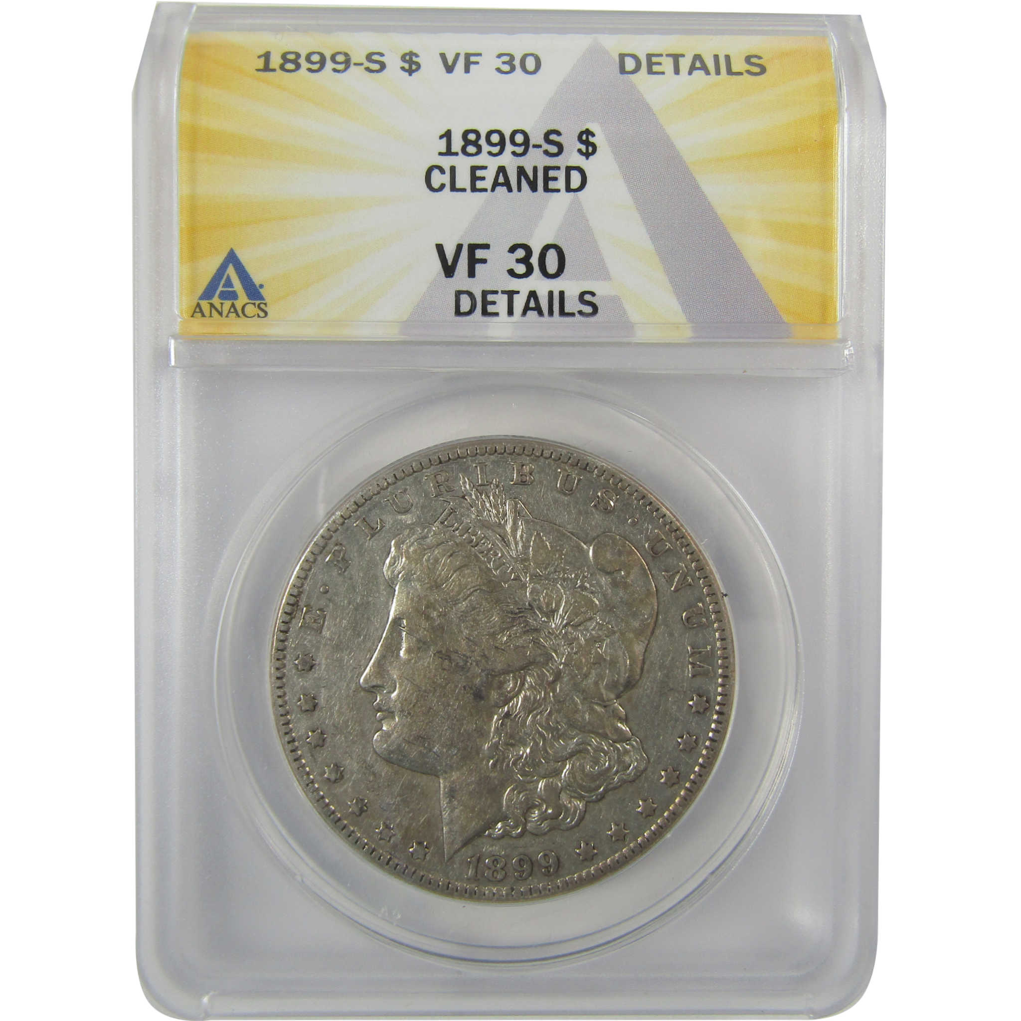 1899 S Morgan Dollar VF 30 Details ANACS Silver $1 Coin SKU:I19065 - Morgan coin - Morgan silver dollar - Morgan silver dollar for sale - Profile Coins & Collectibles