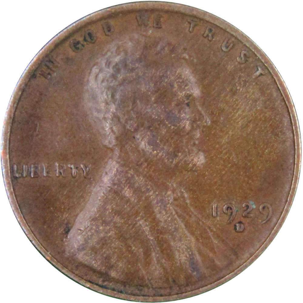 1929 D Lincoln Wheat Cent XF EF Extremely Fine Penny 1c Coin