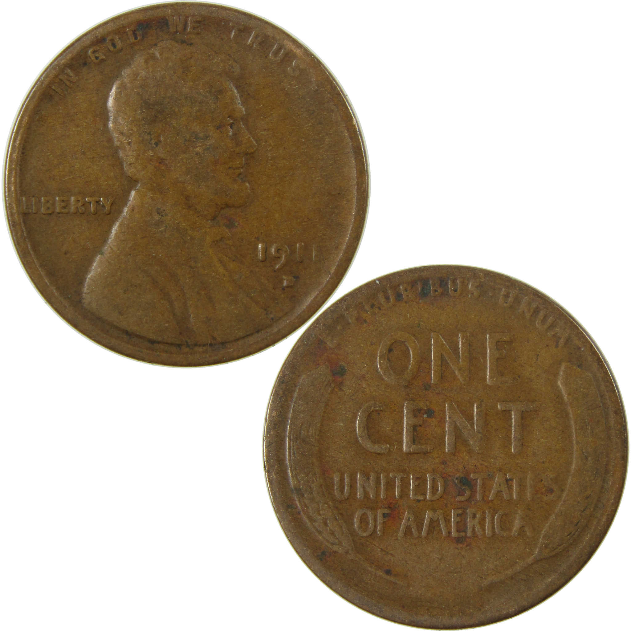 1911 D Lincoln Wheat Cent G Good Details Penny 1c Coin SKU:I26859