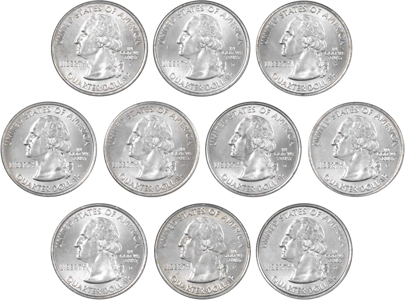 2007 P&D State Quarter 10 Coin Set Clad Uncirculated Mint State