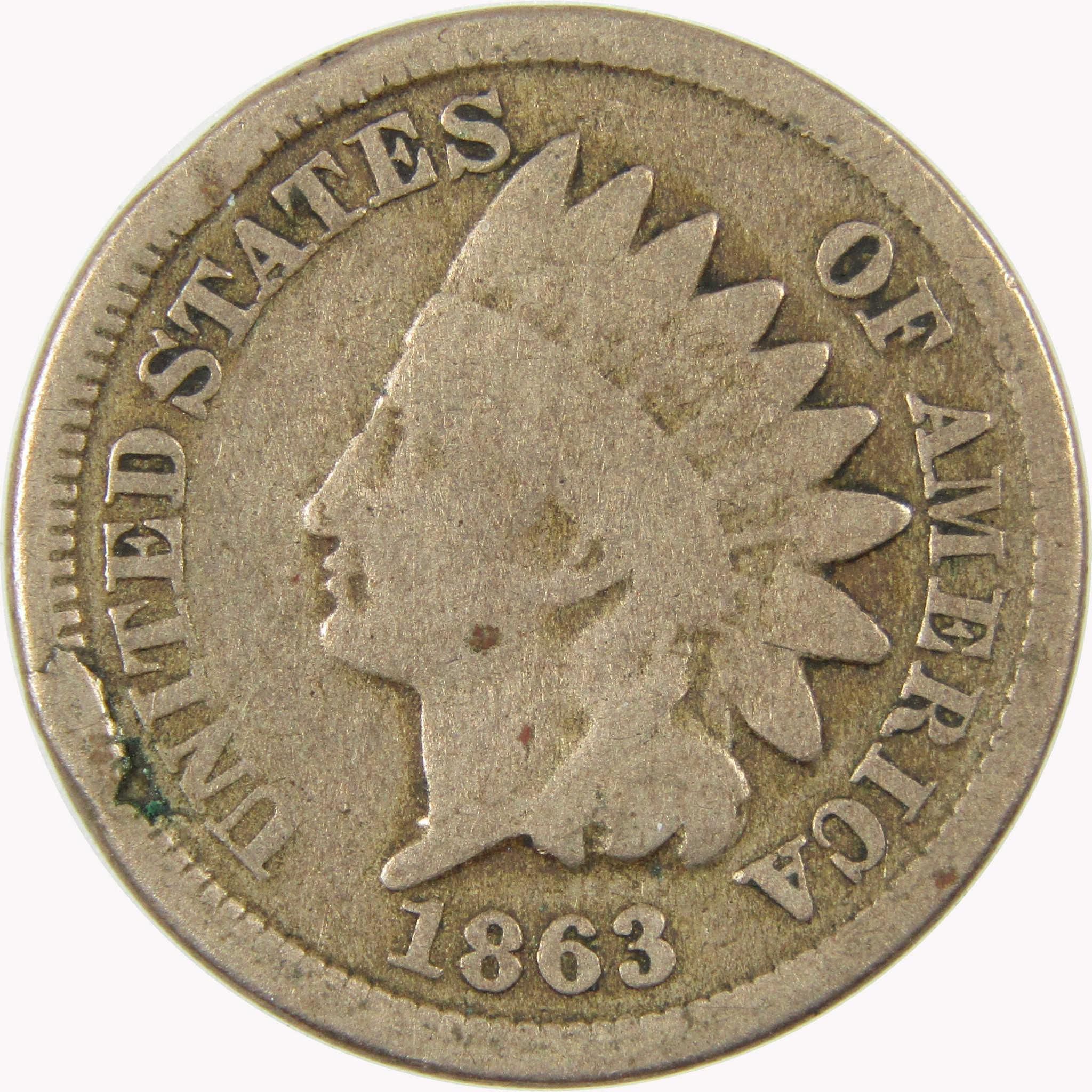 1863 Indian Head Cent AG About Good Penny 1c Coin SKU:CP1088