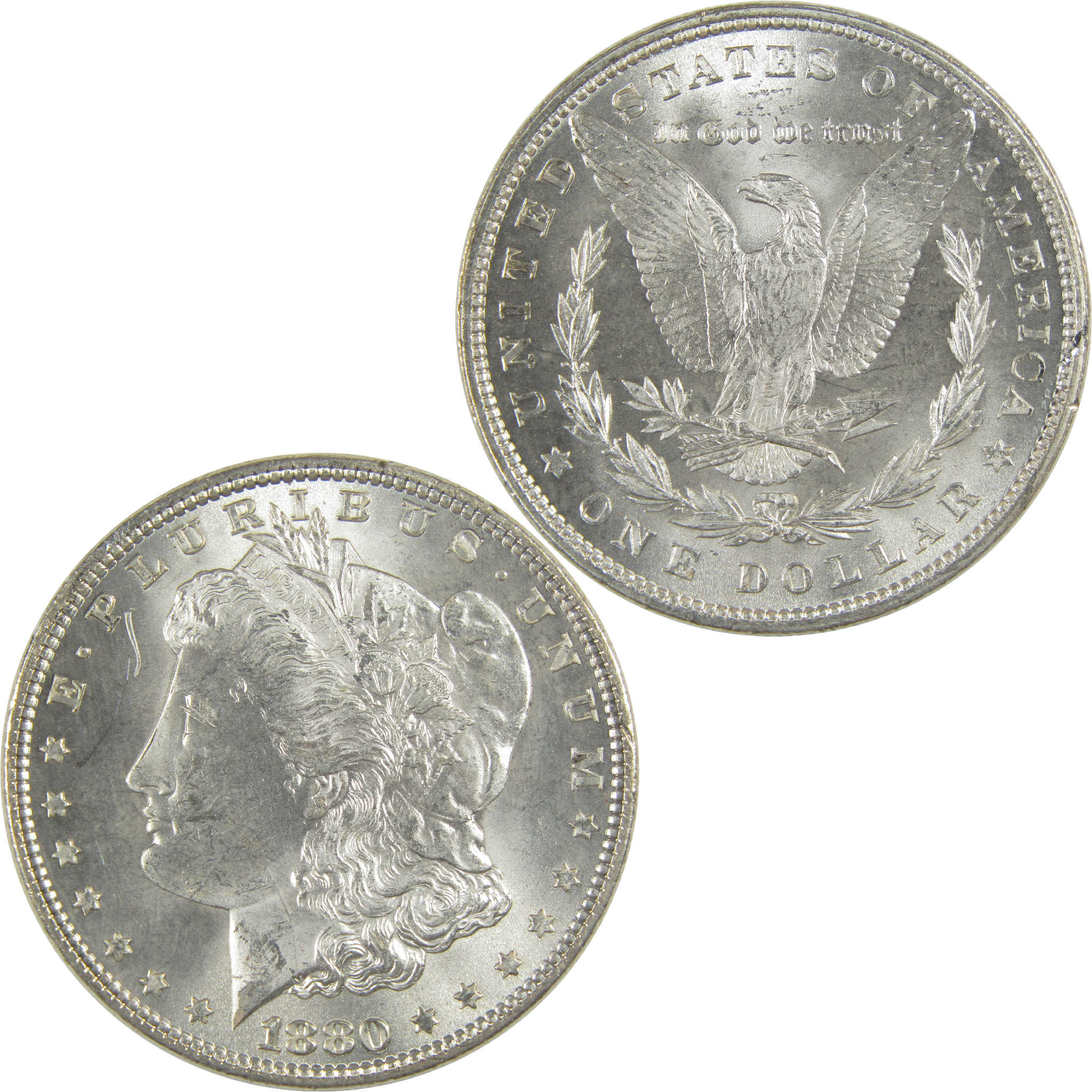 1880 Morgan Dollar BU Very Choice Uncirculated Silver $1 Coin - Morgan coin - Morgan silver dollar - Morgan silver dollar for sale - Profile Coins & Collectibles