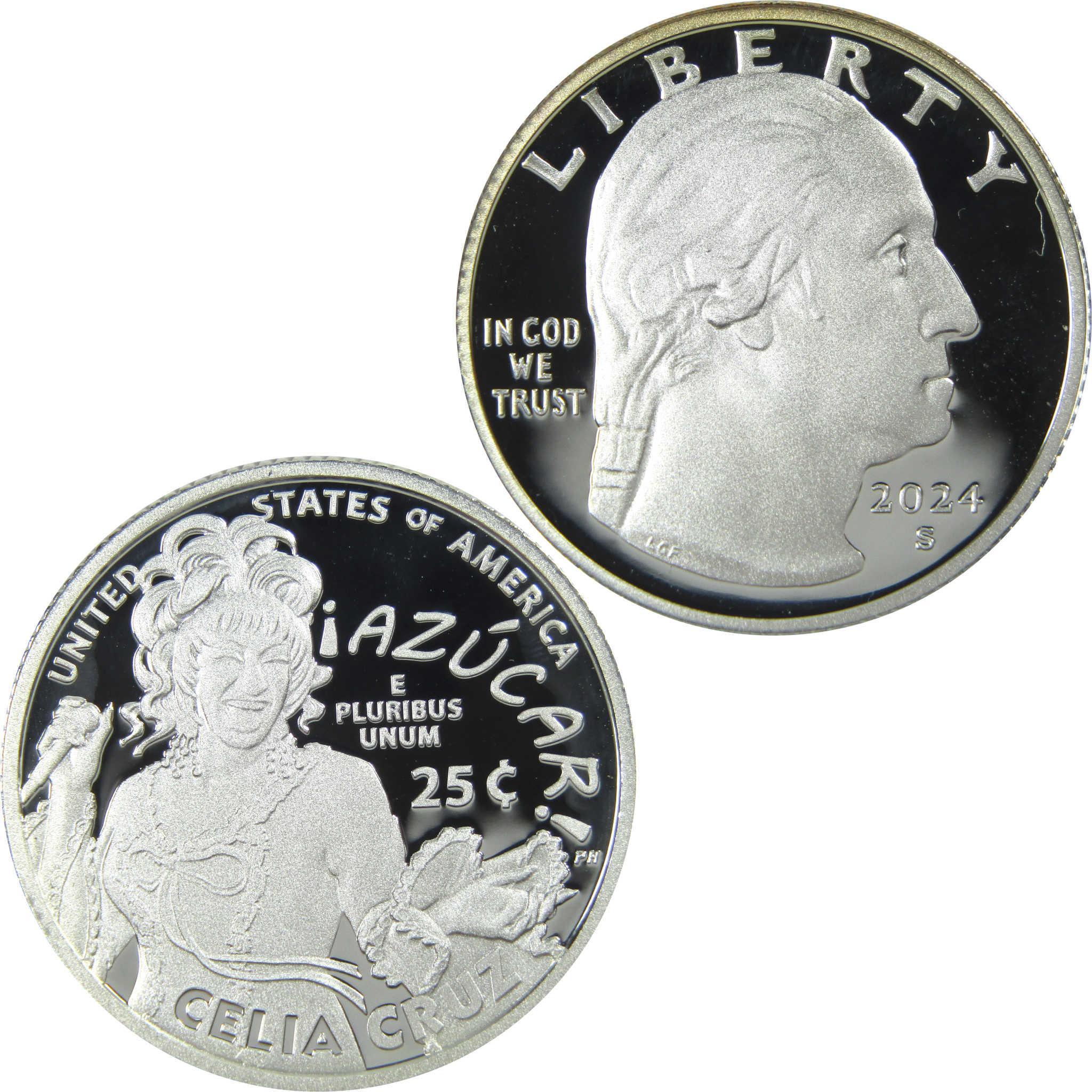 2024 S Celia Cruz American Women Silver Quarter Proof 25c Coin