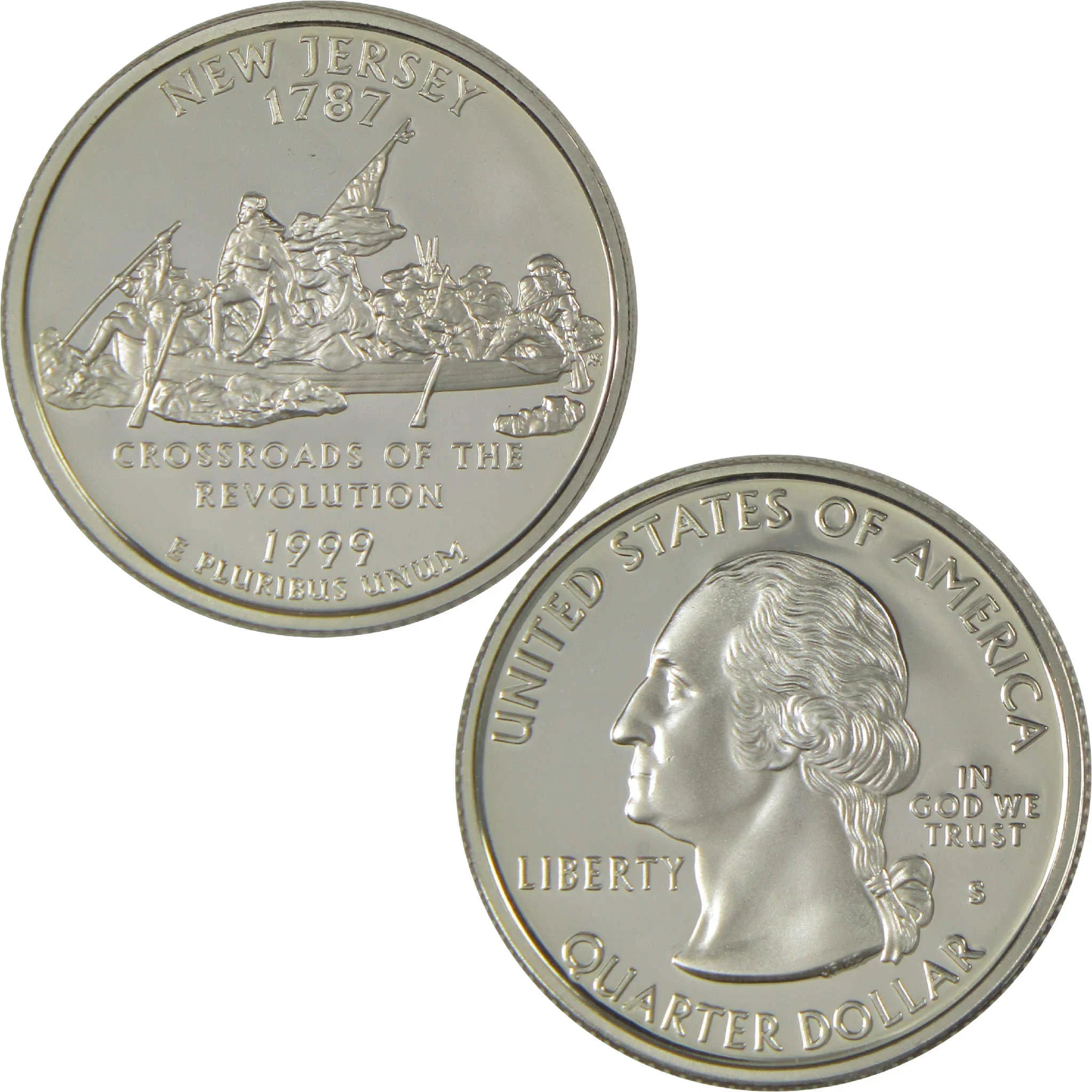 1999 S New Jersey State Quarter Choice Proof Silver 25c Coin