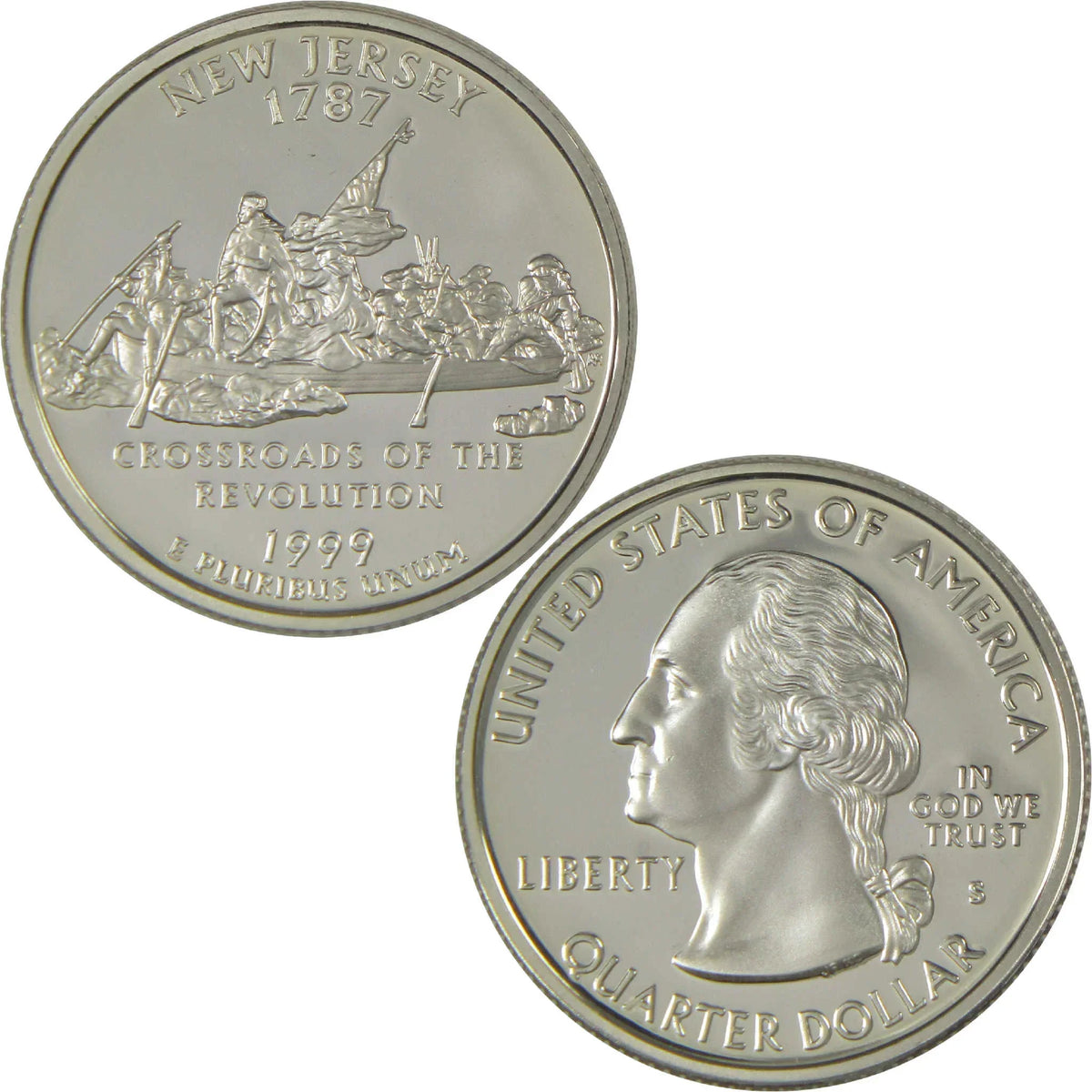 1999 S New Jersey State Silver Quarter Proof 25c Coin Collectible