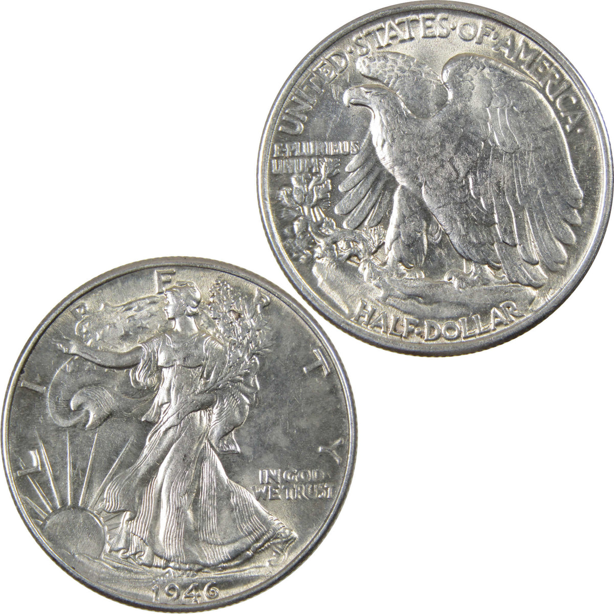 1946 Liberty Walking Silver 50c Borderline Uncirculated SKU:I28676
