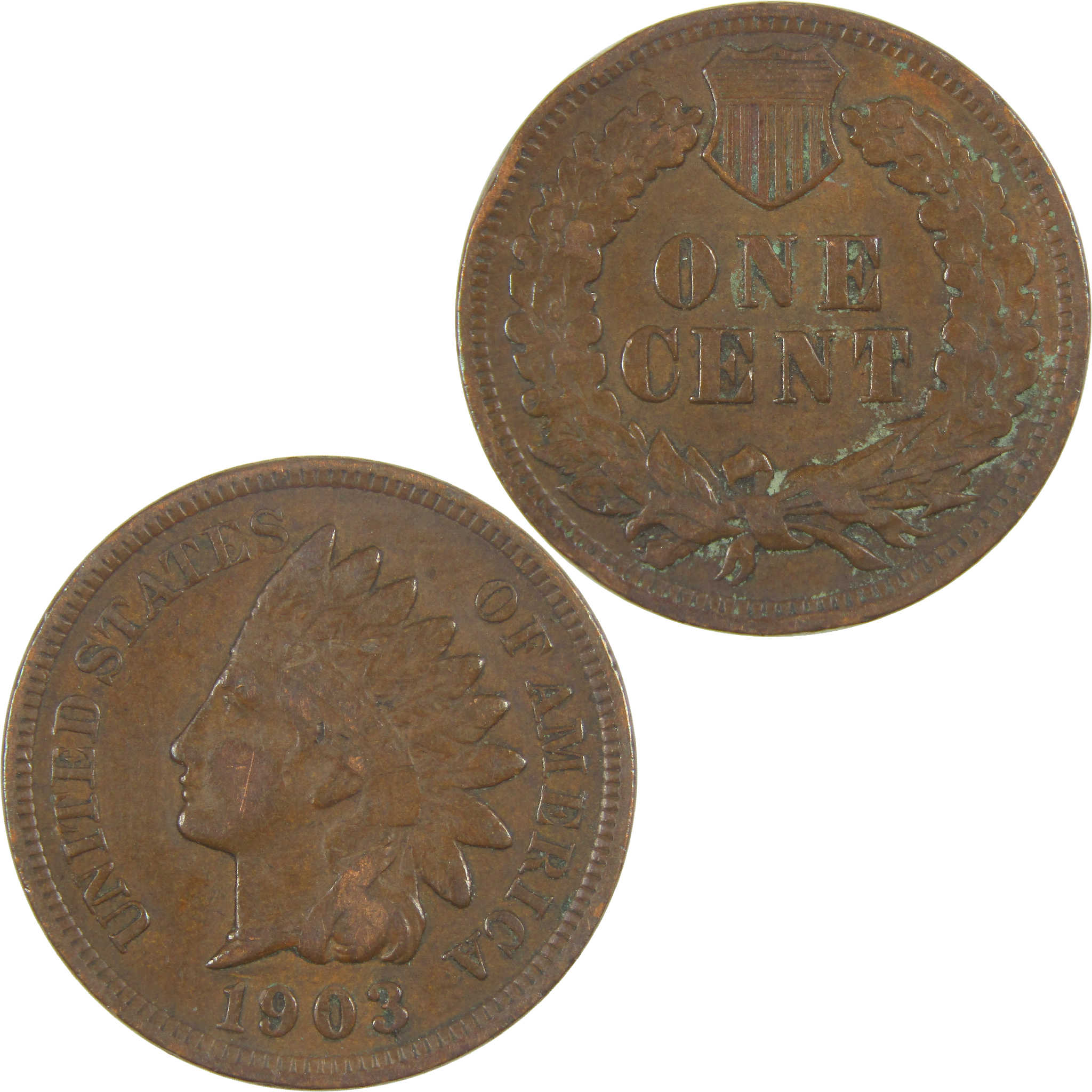 1903 Indian Head Cent F Fine Penny 1c Coin