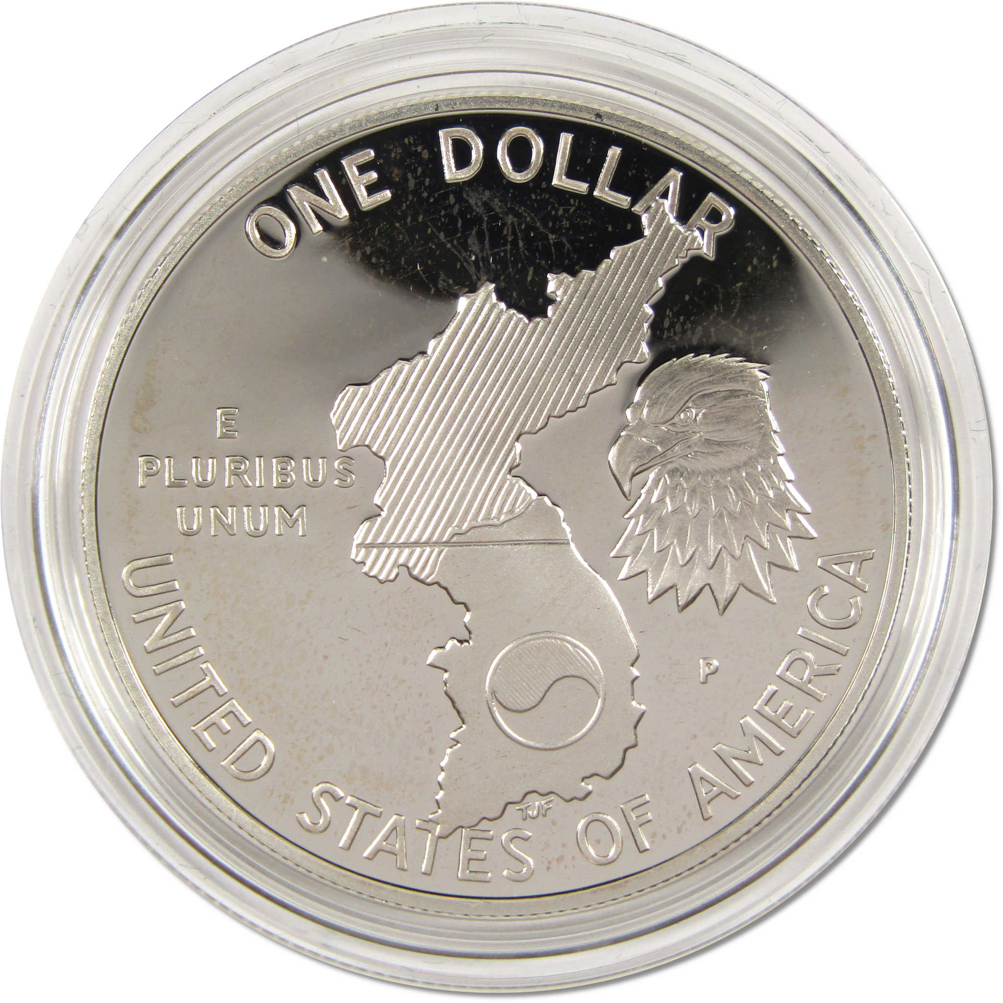 Korean War Memorial Commemorative Dollar 1991 P Proof Silver OGP COA