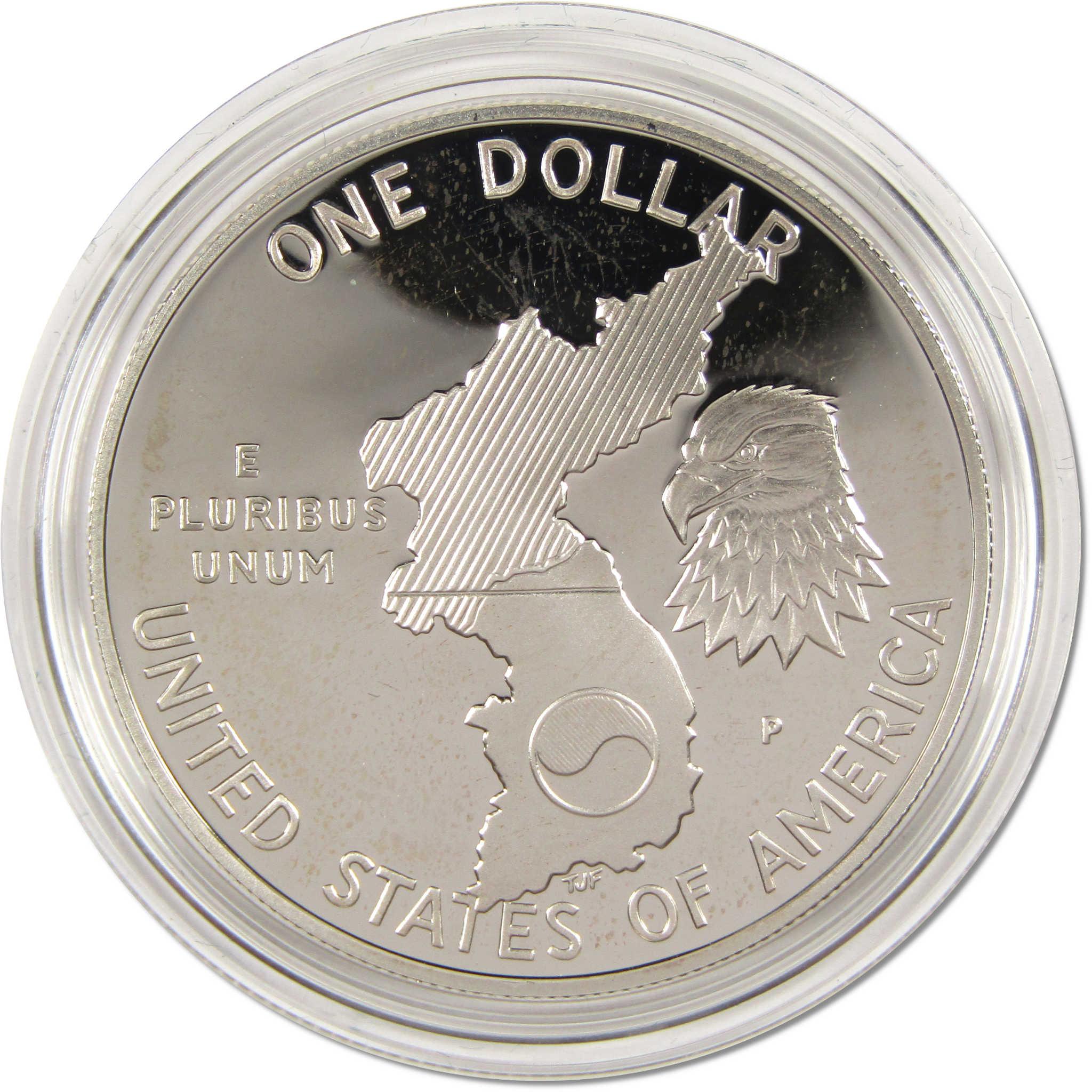 1991 P Korean War Memorial Commemorative Silver Dollar Proof OGP COA