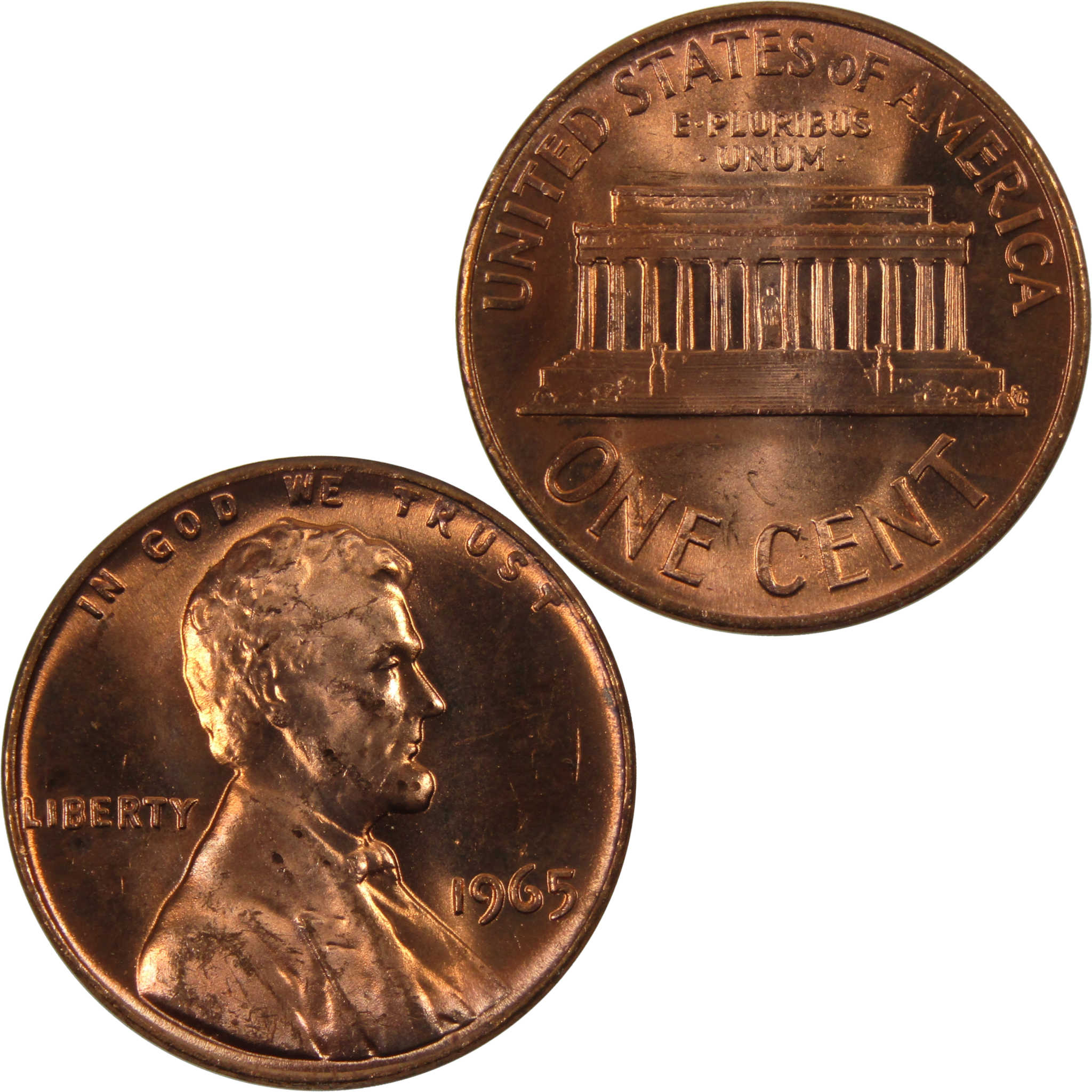 1965 Lincoln Memorial Cent BU Uncirculated Penny 1c Coin