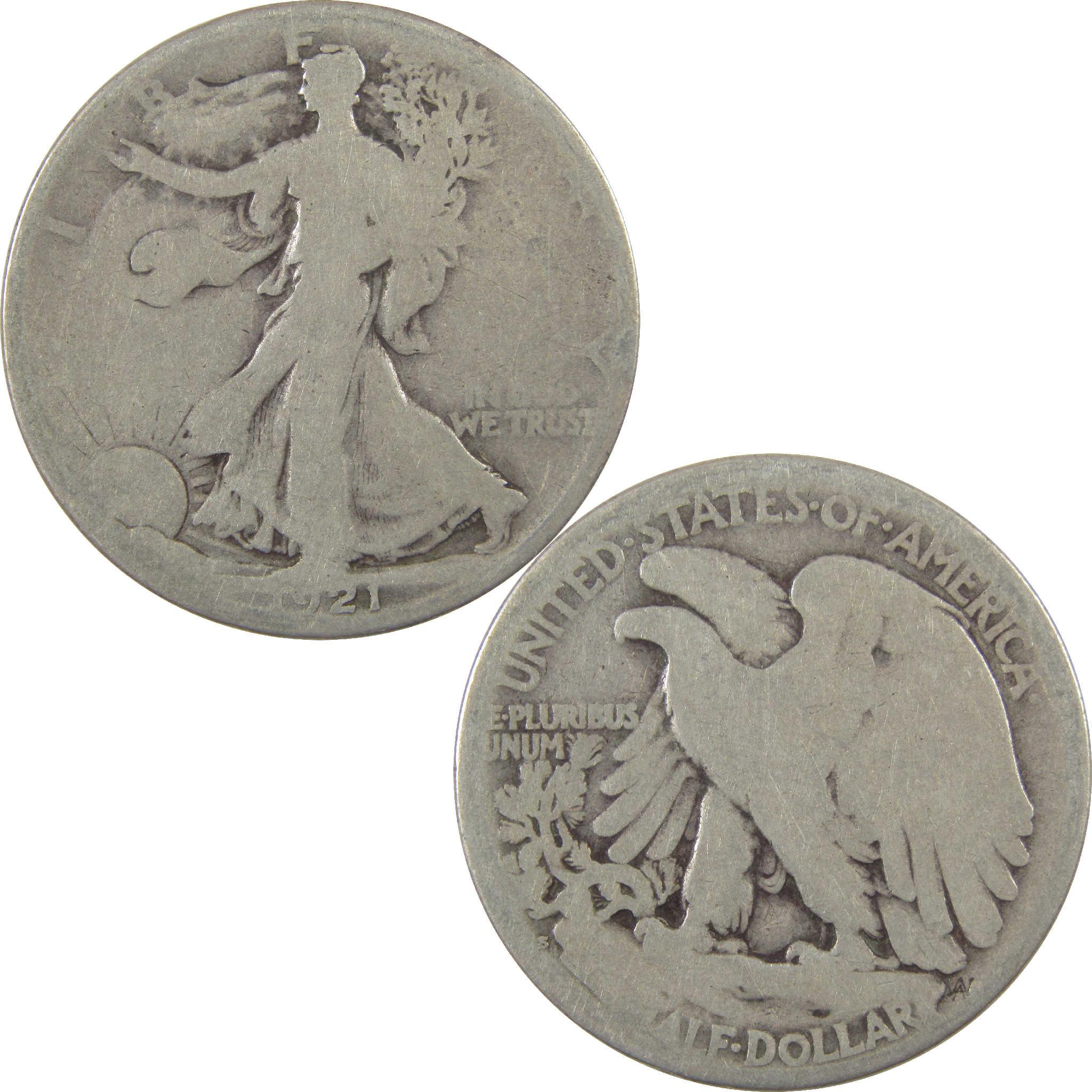1921 S Liberty Walking Half Dollar G Good Silver 50c Coin SKU:I18825