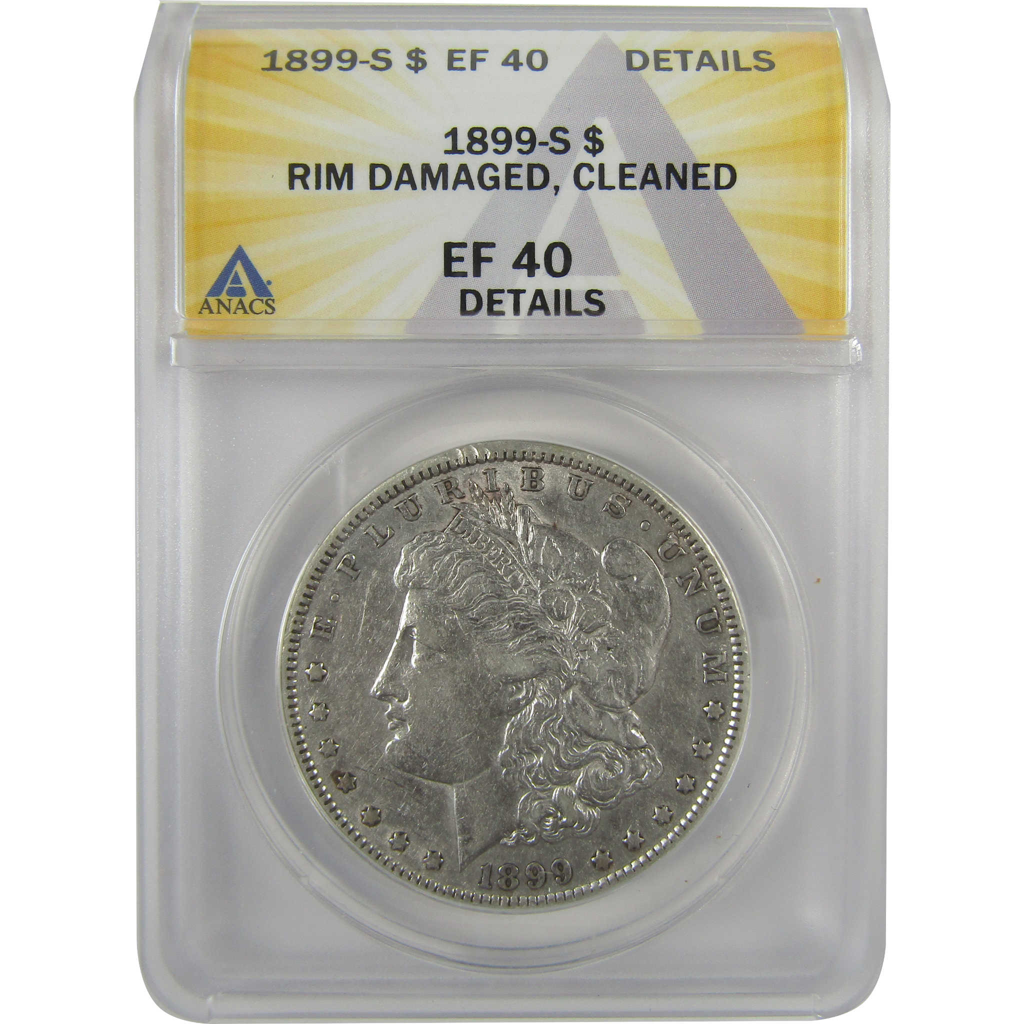1899 S Morgan Dollar EF 40 Details ANACS Silver $1 Coin SKU:I19094 - Morgan coin - Morgan silver dollar - Morgan silver dollar for sale - Profile Coins & Collectibles