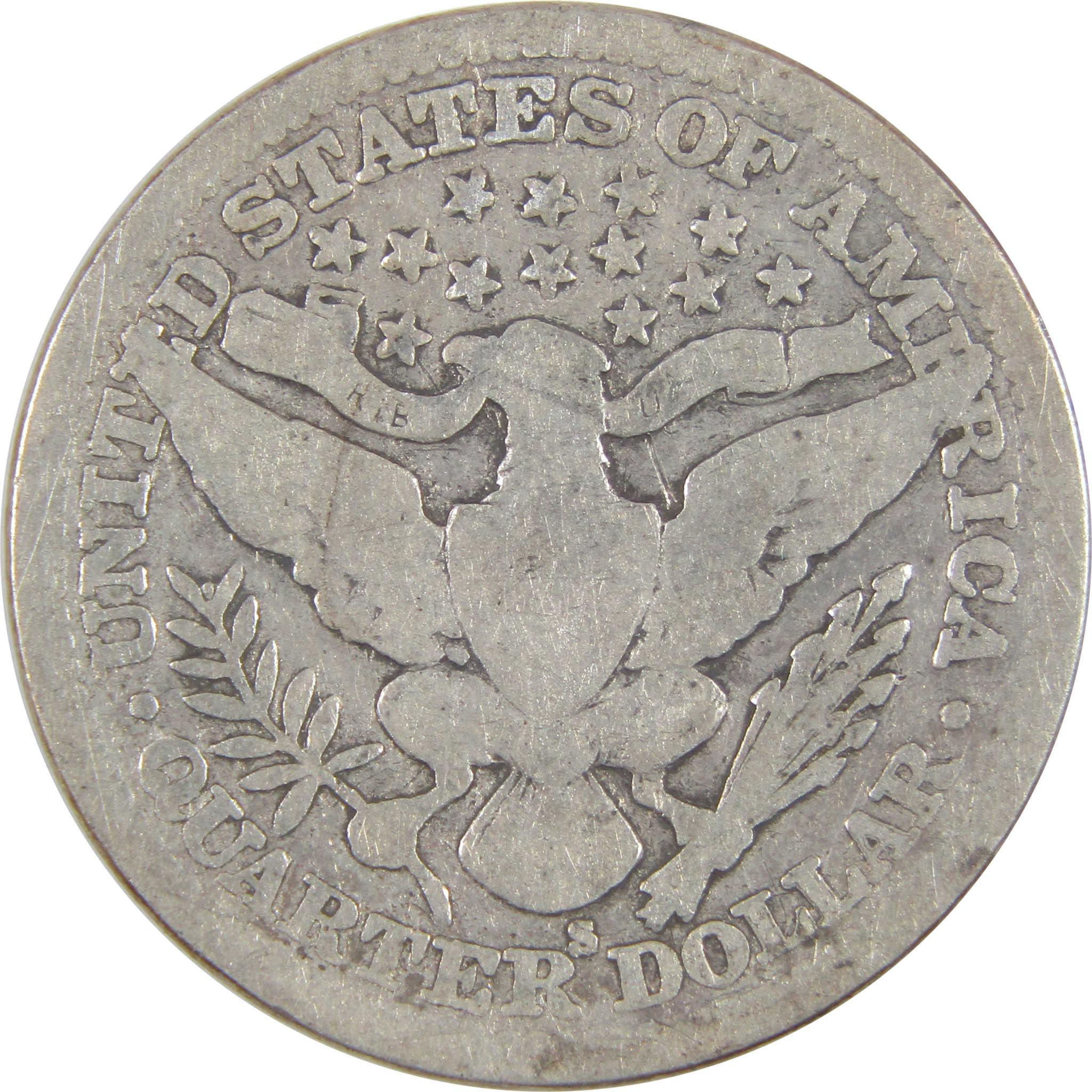 1915 S Barber Quarter AG About Good Silver 25c Coin SKU:I17710