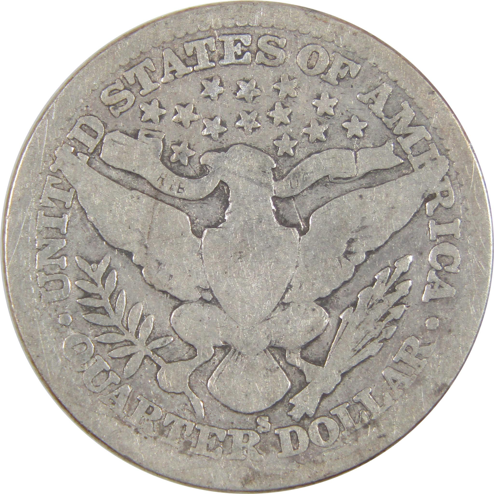 1915 S Barber Quarter AG About Good Silver 25c Coin SKU:I17710