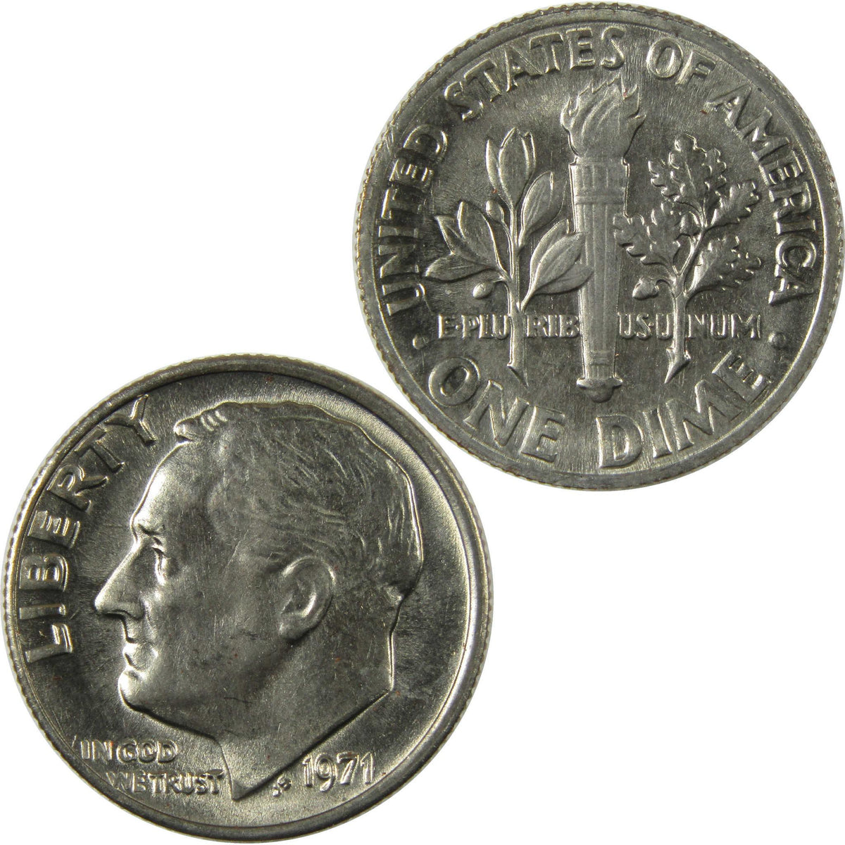 1971 Roosevelt Dime Clad Uncirculated Mint State 10c Coin Collectible