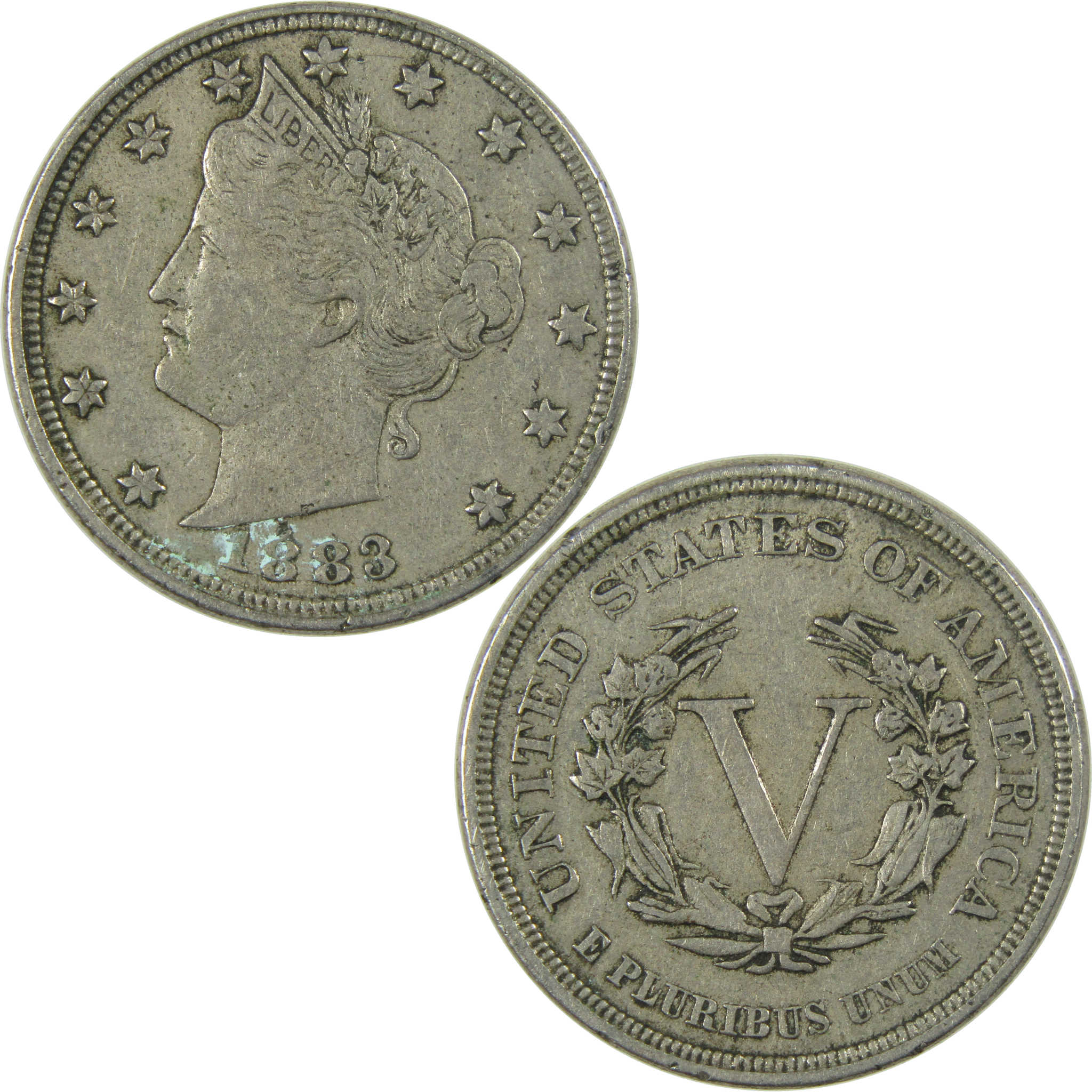 1883 No Cents Liberty Head V Nickel VF Very Fine 5c Coin SKU:I27237