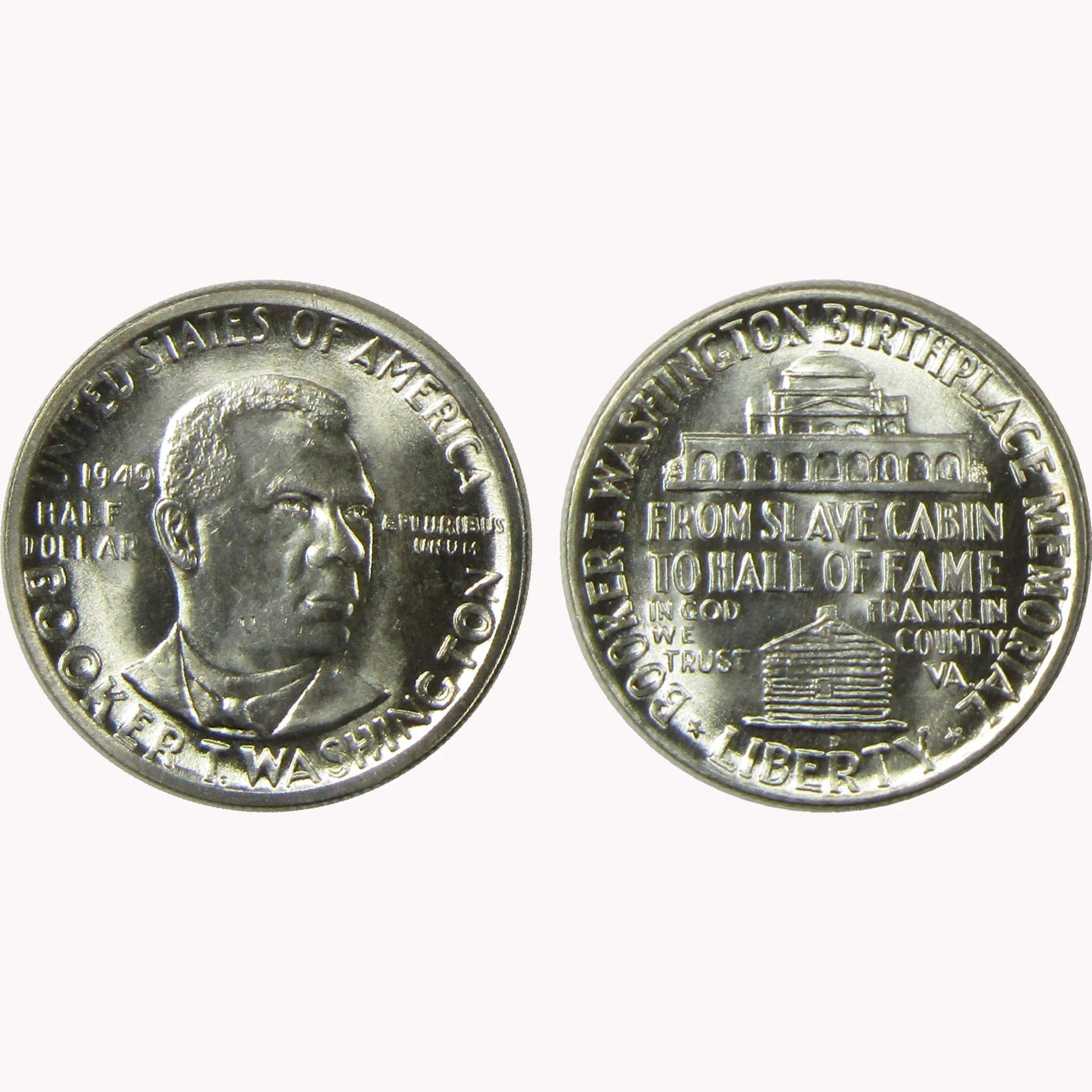 1949 Booker T Washington Silver 50C 3 Coin PDS Set BU Very Choice Unc