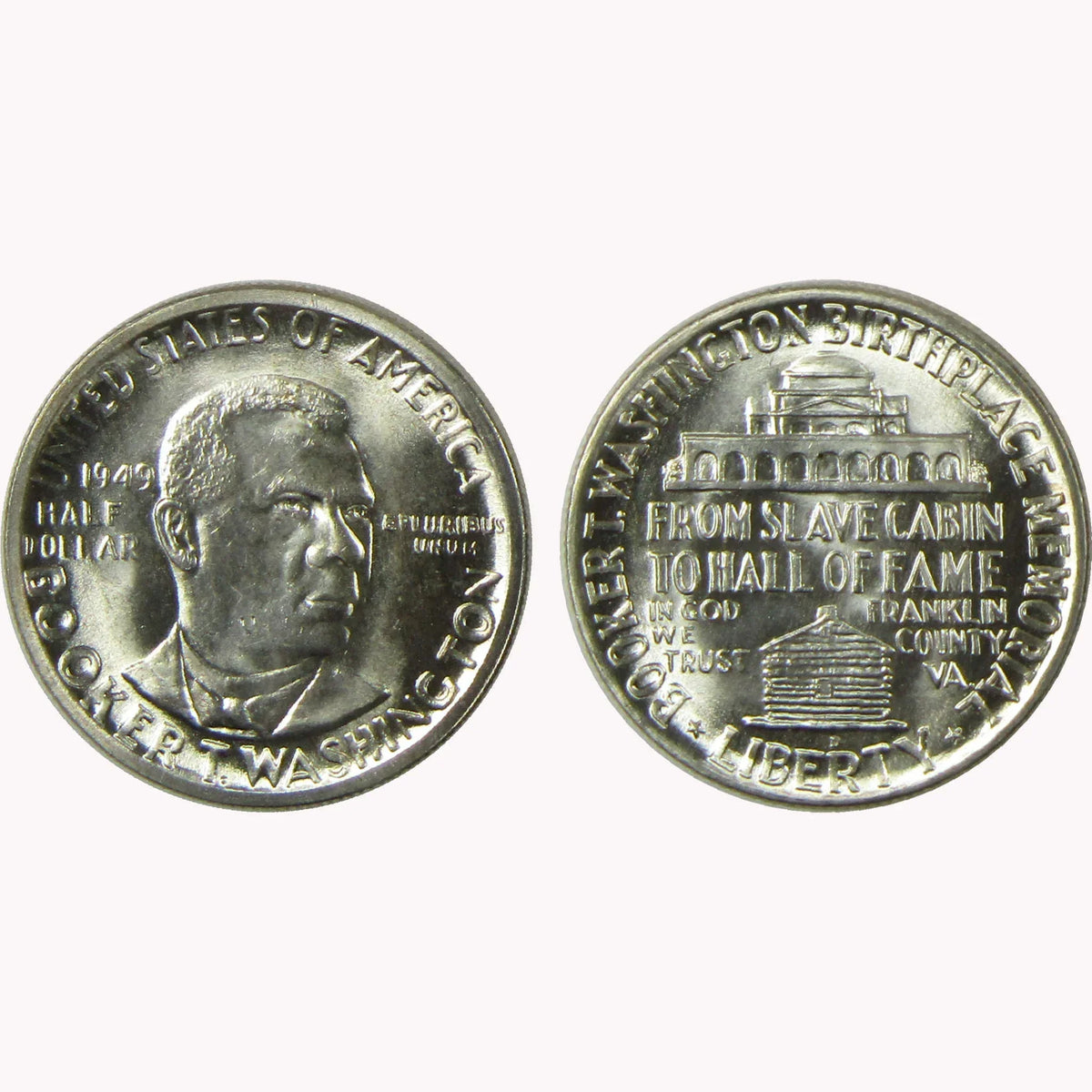 1949 PDS Booker T Washington 50C 3 Coin All Mint Set Very Choice Unc