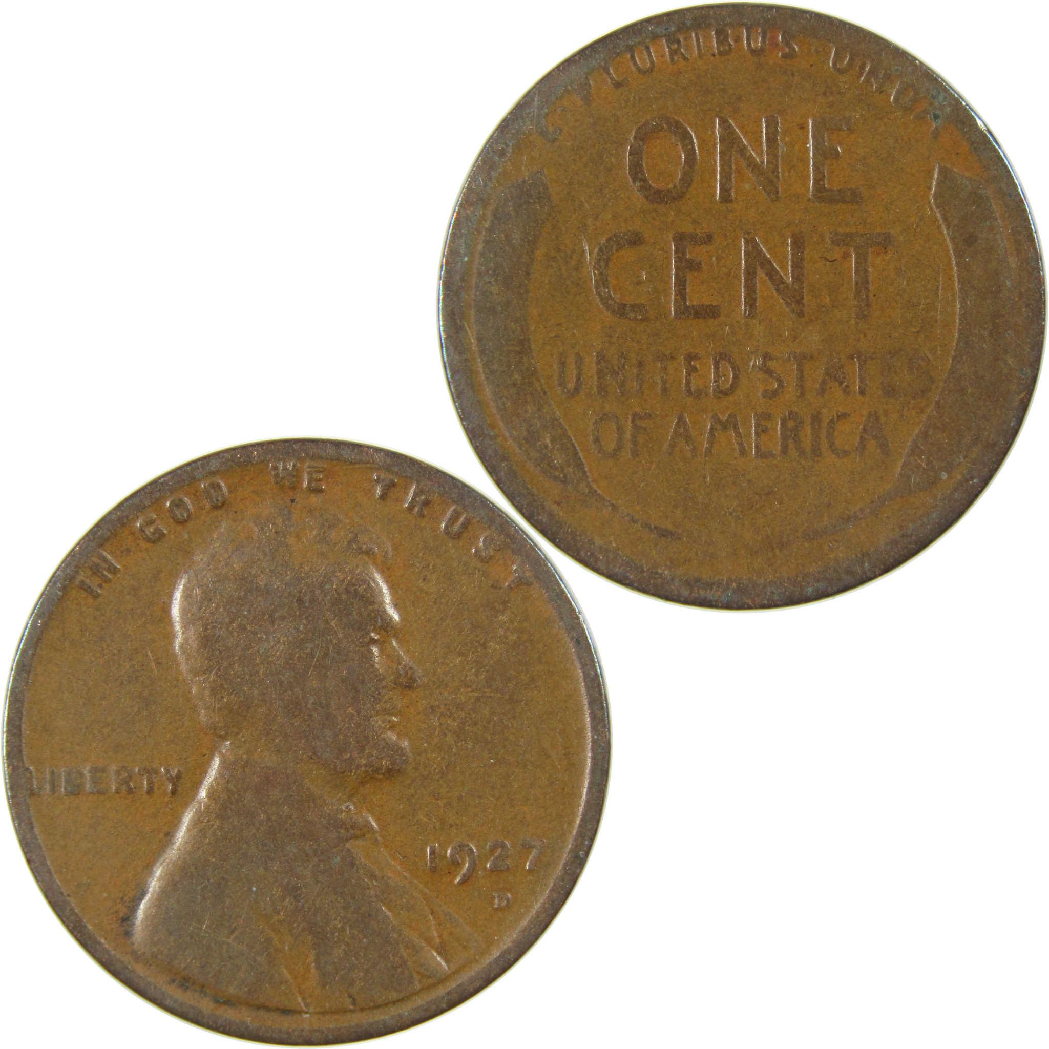 1927 D Lincoln Wheat Cent G Good Penny 1c Coin SKU:I27195
