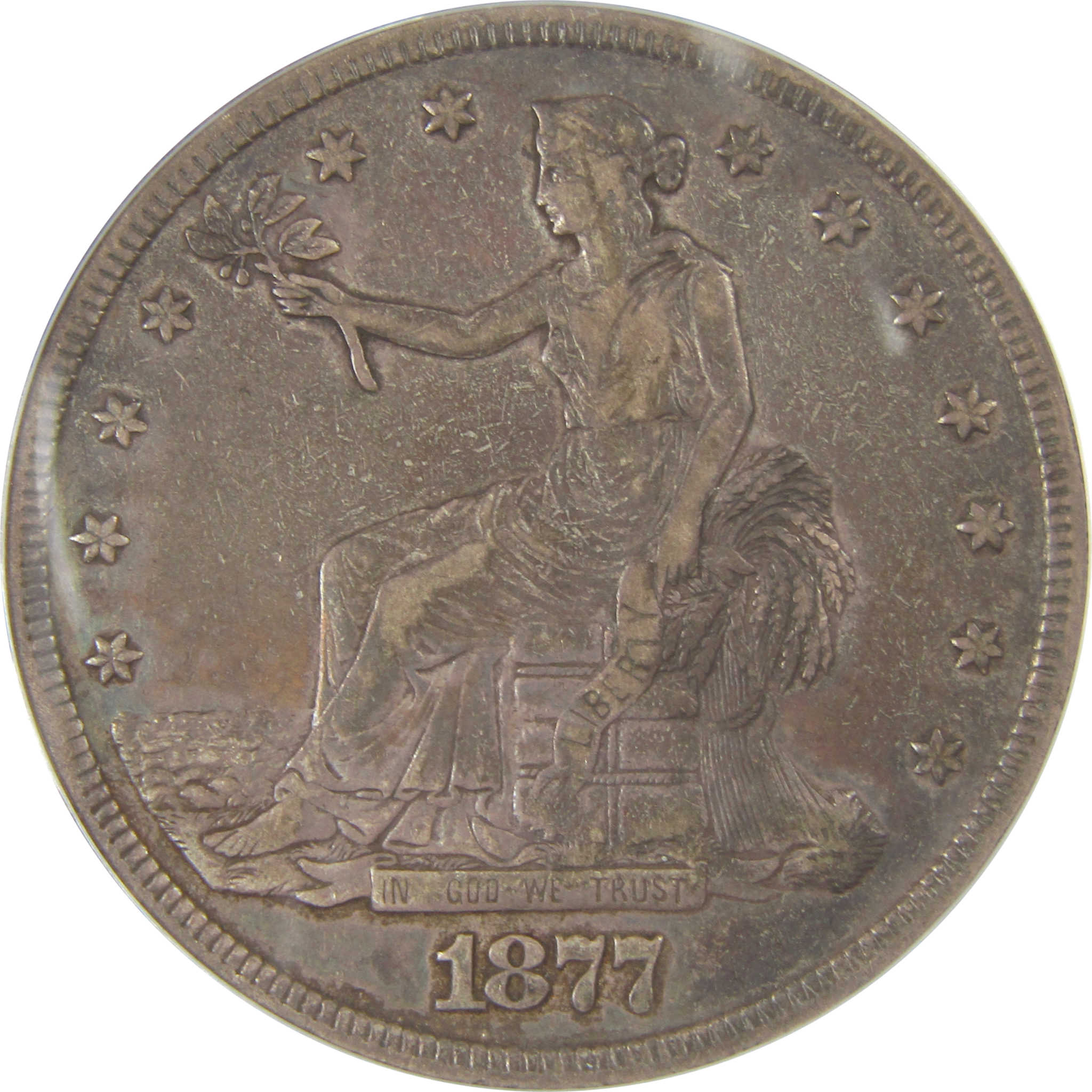 1877 Trade Dollar VF 30 ANACS Silver $1 Coin SKU:I20834