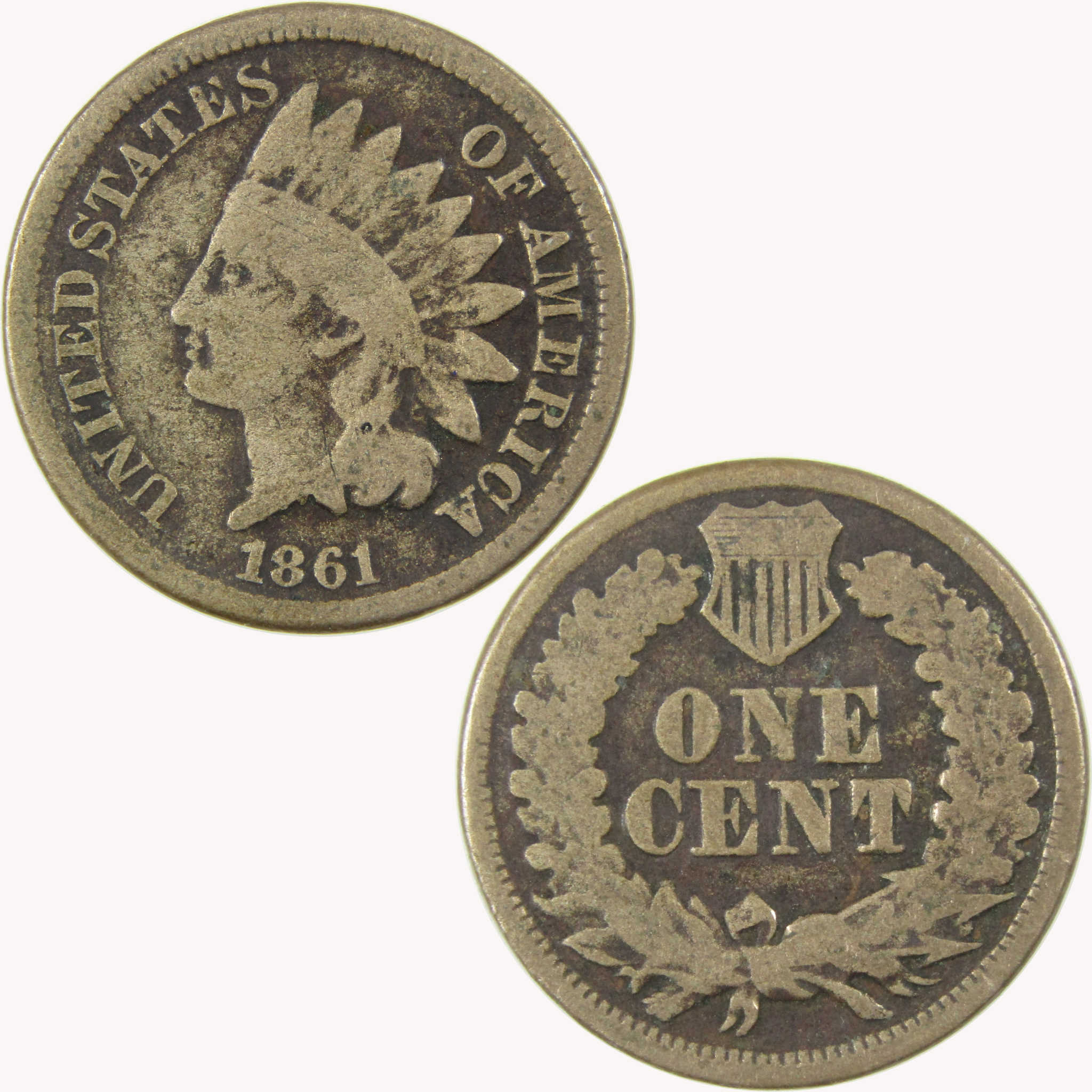 1861 Indian Head Cent G Good Penny 1c Coin SKU:CP1071