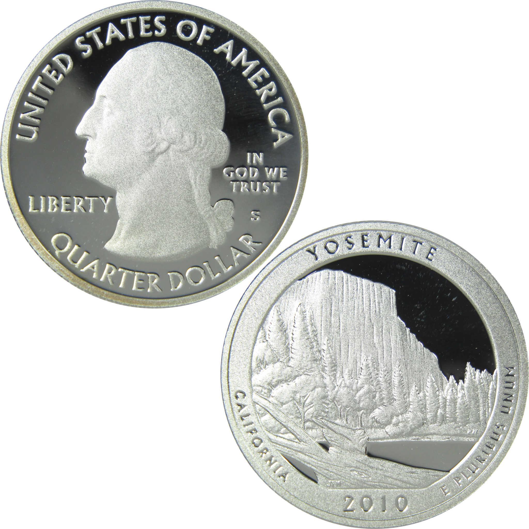 2010 S Yosemite National Park Quarter Choice Proof Silver 25c Coin