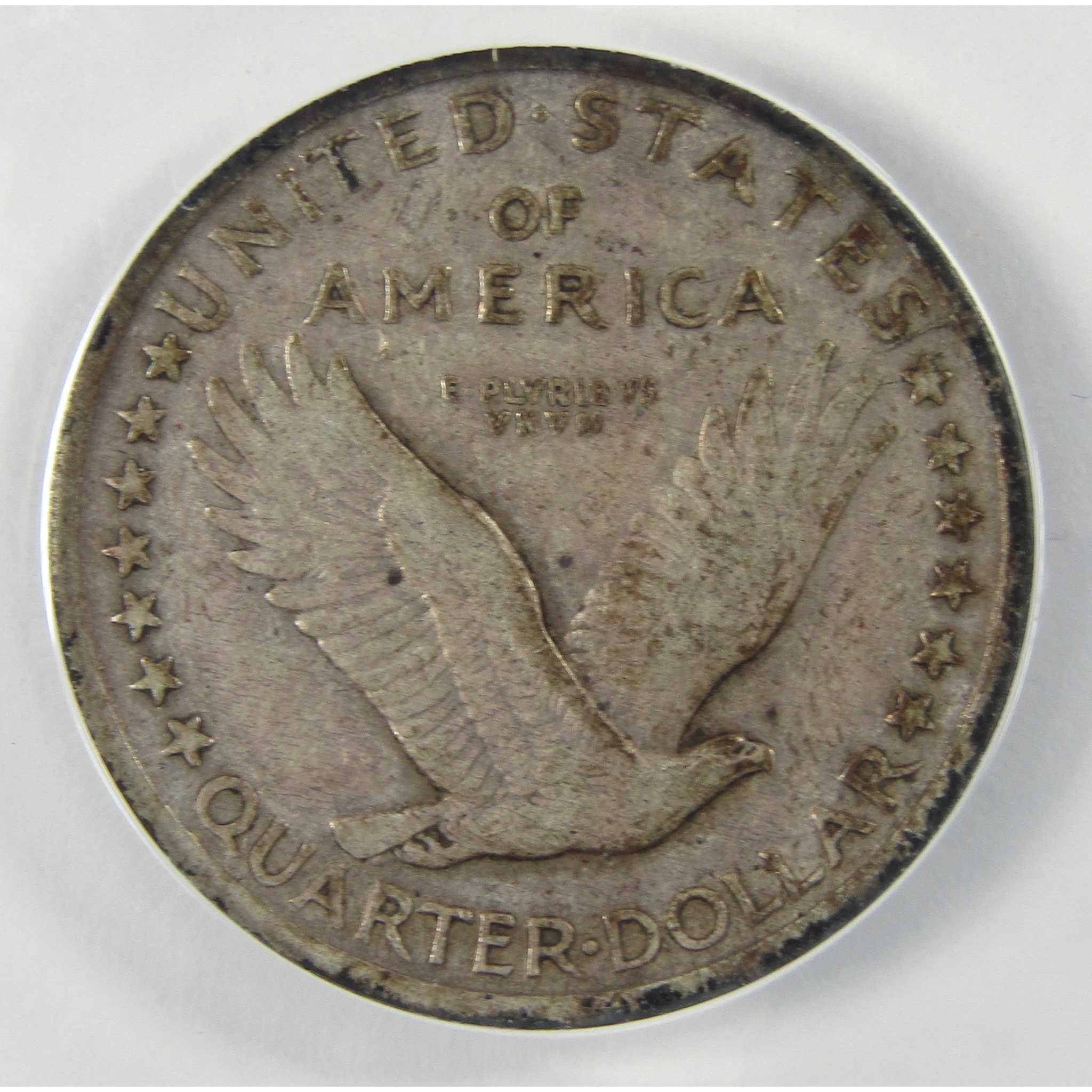 1917 D Type 1 Standing Liberty Quarter VF 35 Details ANACS SKU:I25433