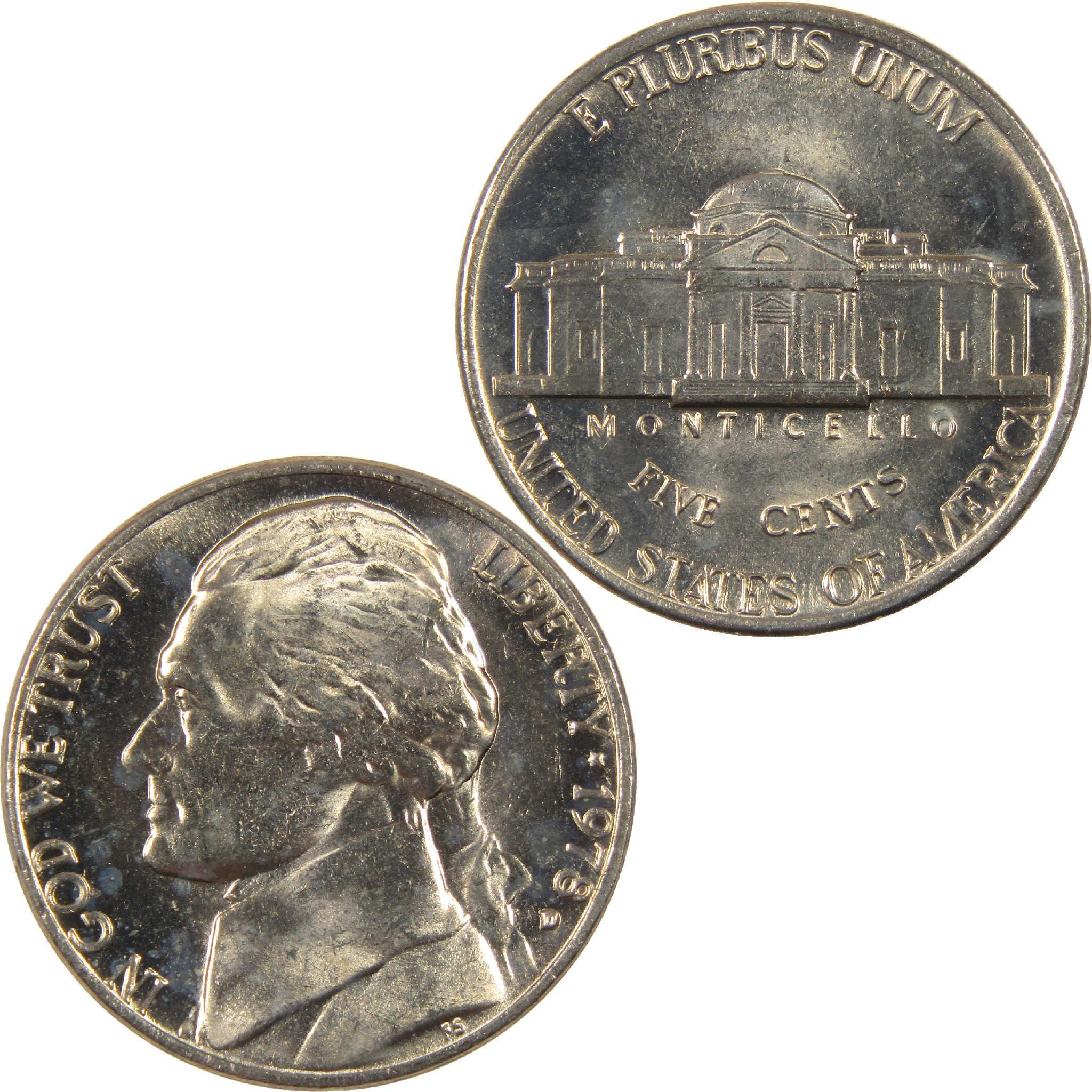 1978 D Jefferson Nickel BU Uncirculated 5c Coin