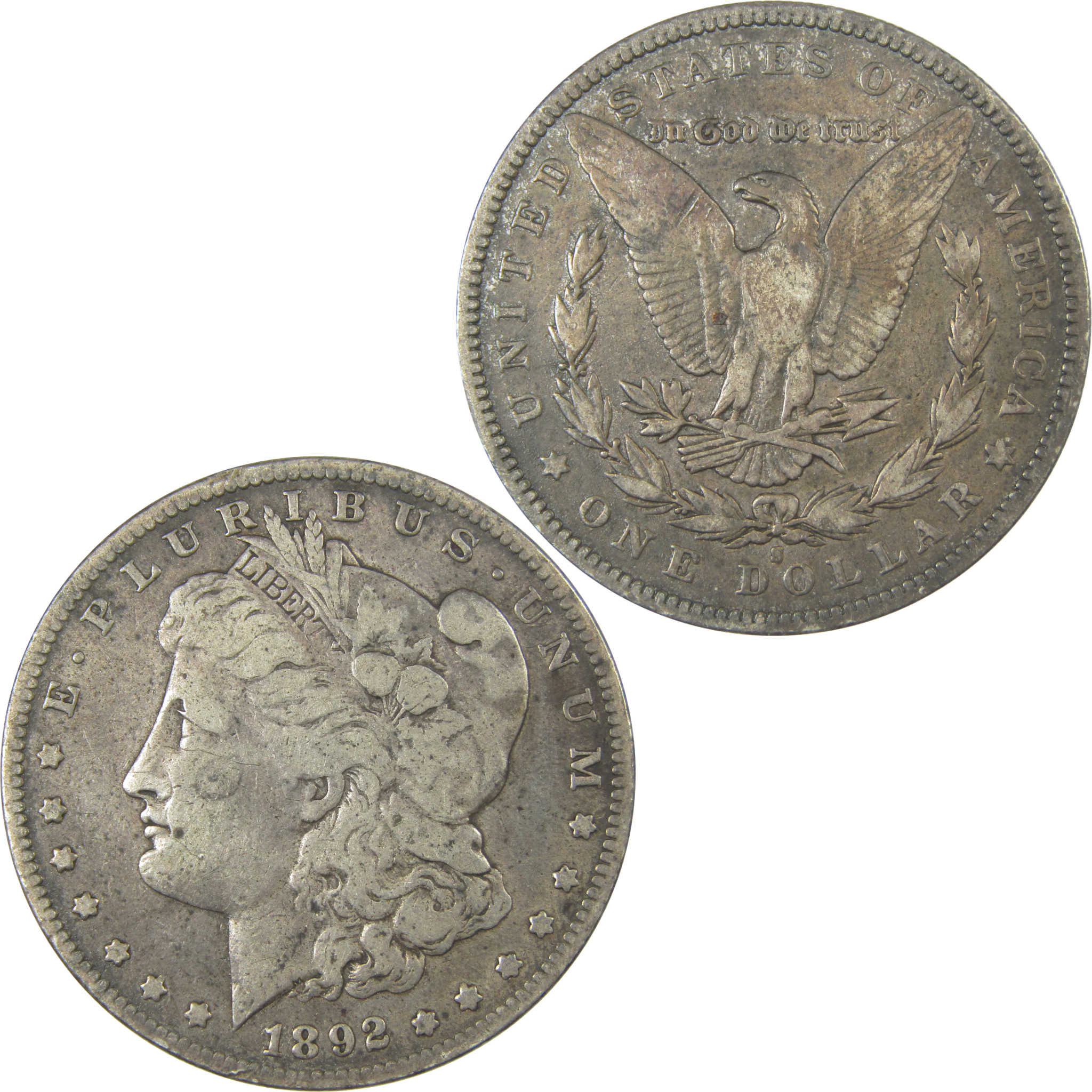 1892 S Morgan Dollar F Fine Silver $1 Coin SKU:CPC0972 - Morgan coin - Morgan silver dollar - Morgan silver dollar for sale - Profile Coins & Collectibles