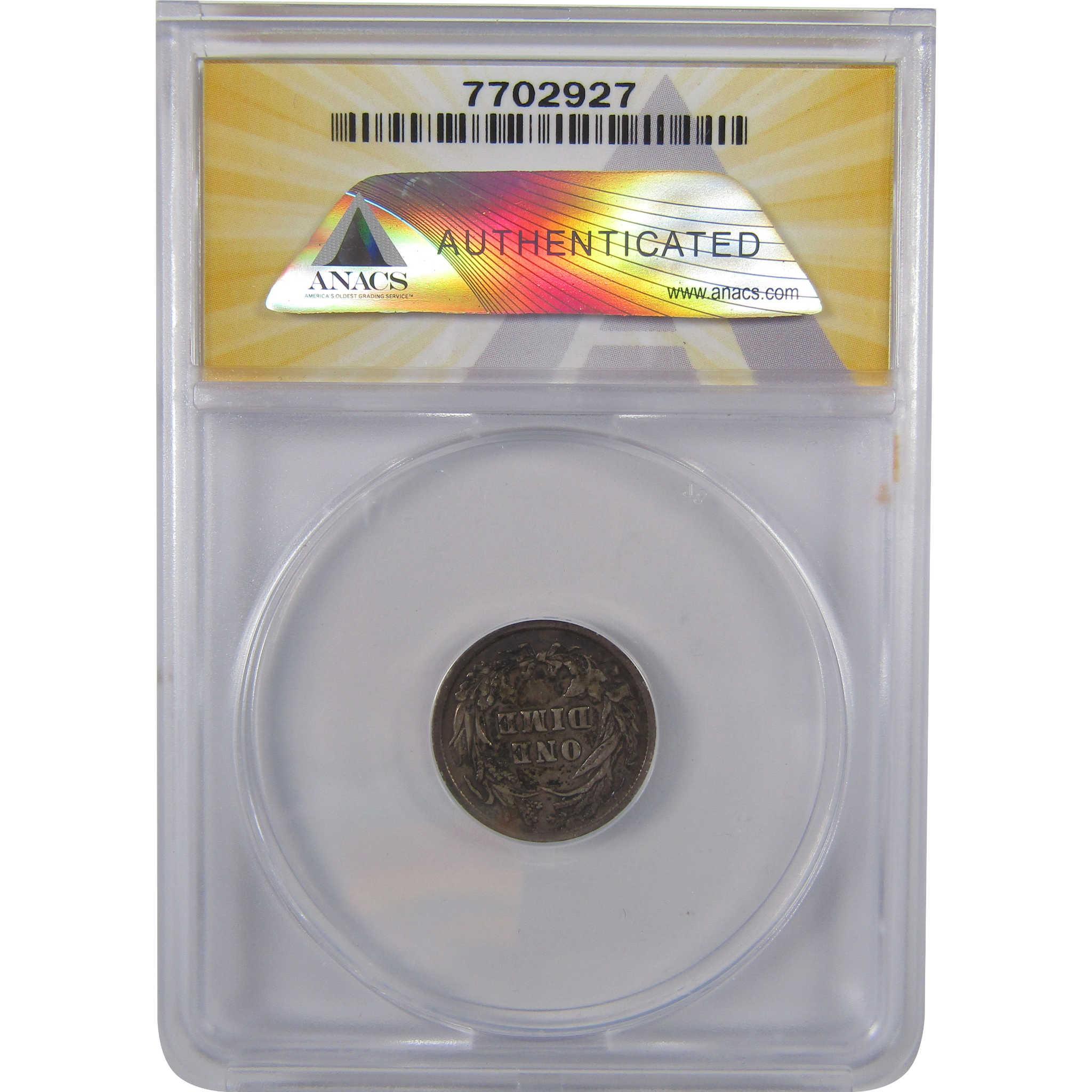 1894 Barber Dime F 15 ANACS Silver 10c Coin SKU:I18373