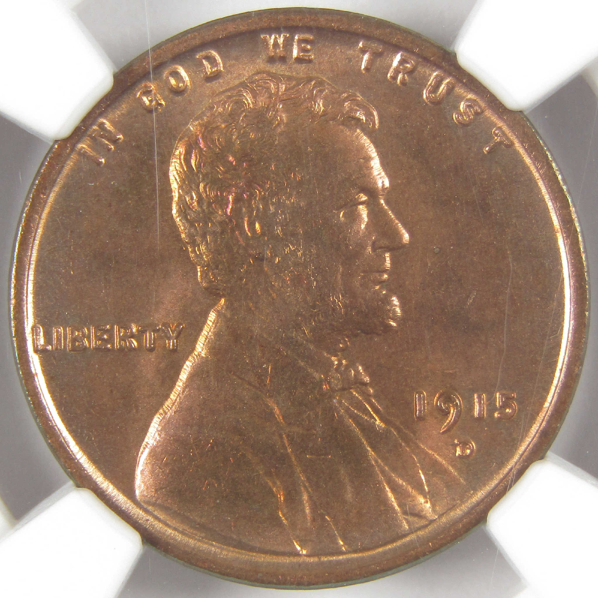1915 D Lincoln Wheat Cent MS 64 RD NGC Penny Uncirculated 1c Coin