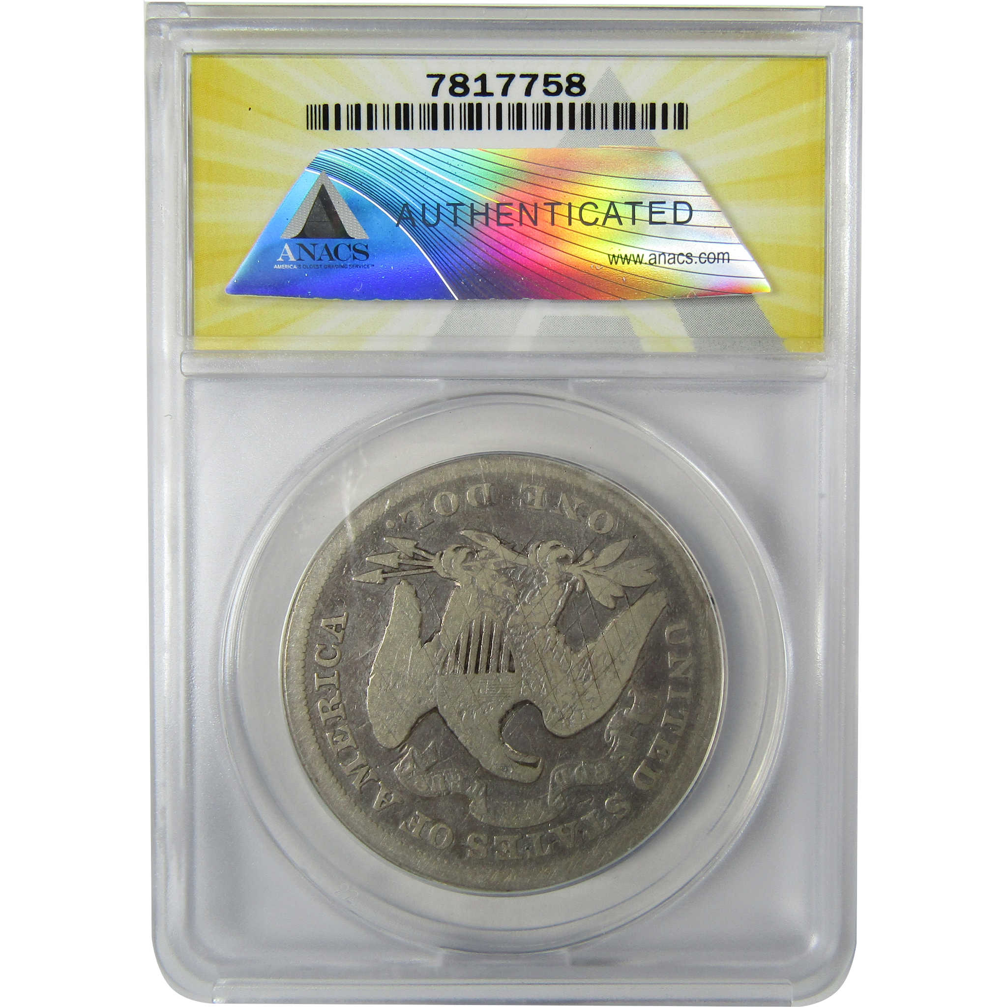 1872 Seated Liberty Silver Dollar G 4 Details ANACS $1 Coin SKU:CP818