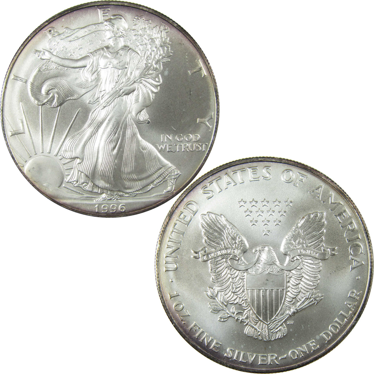 1996 American Silver Eagle Uncirculated Mint State $1 Coin SKU:CP1521