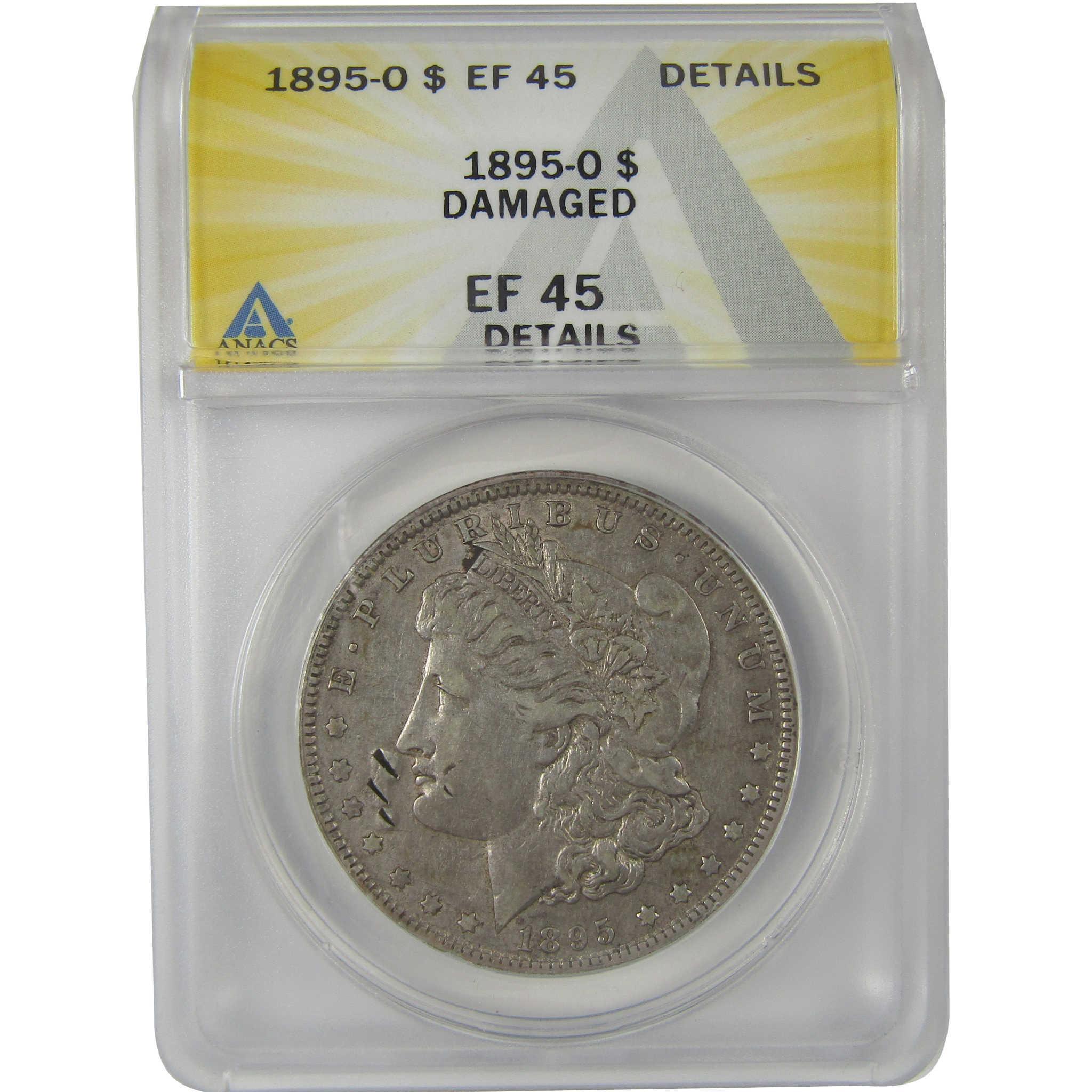 1895 O Morgan Dollar EF 45 Details ANACS Silver $1 Coin SKU:I22975 - Morgan coin - Morgan silver dollar - Morgan silver dollar for sale - Profile Coins & Collectibles