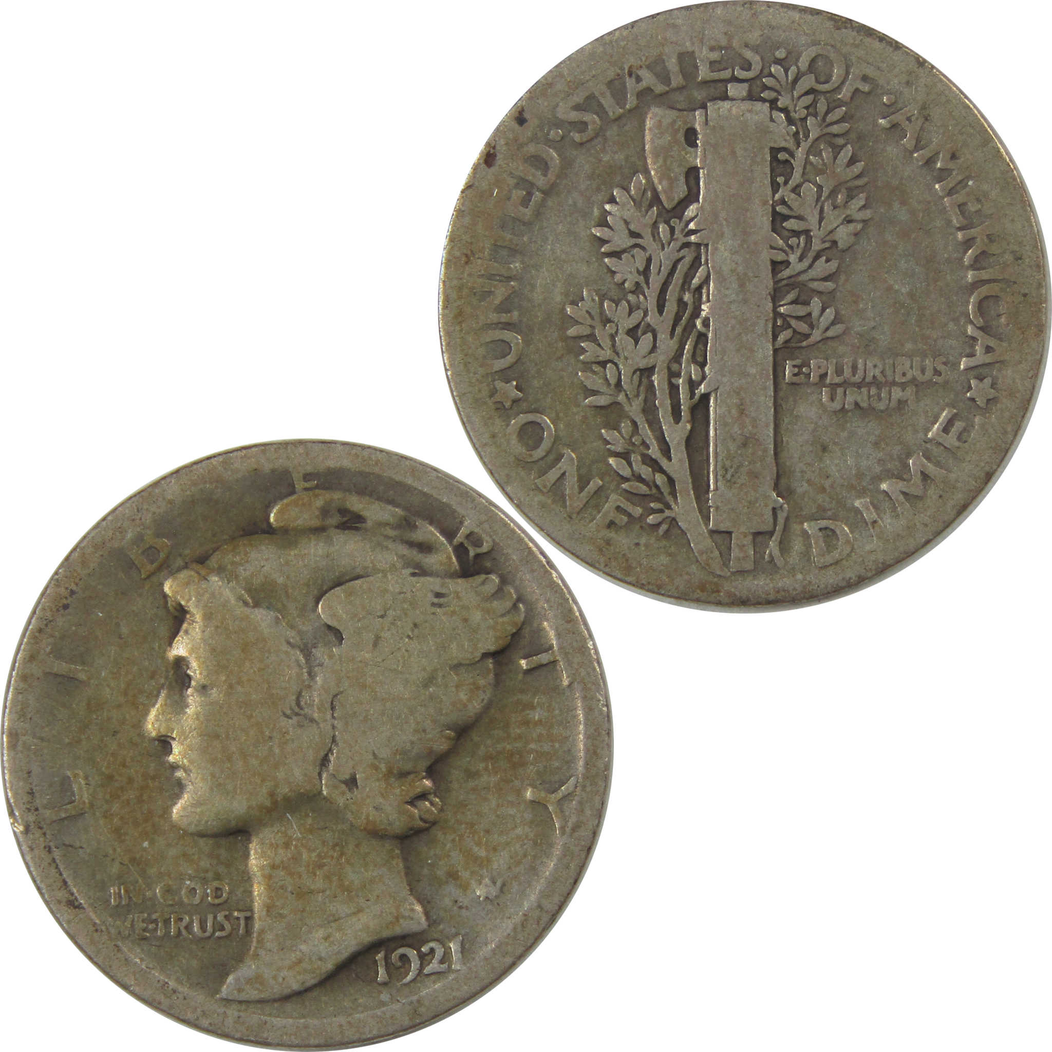 1921 Mercury Dime G Good Silver 10c Coin SKU:I22424