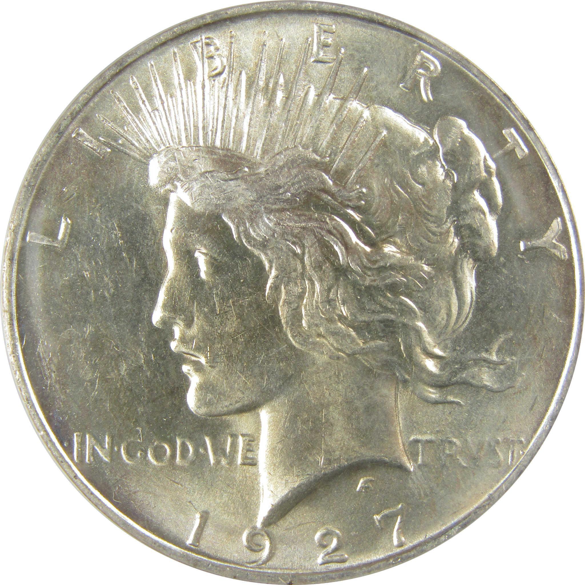 1927 D Peace Dollar MS 62 ANACS Silver Uncirculated $1 Coin SKU:I20434