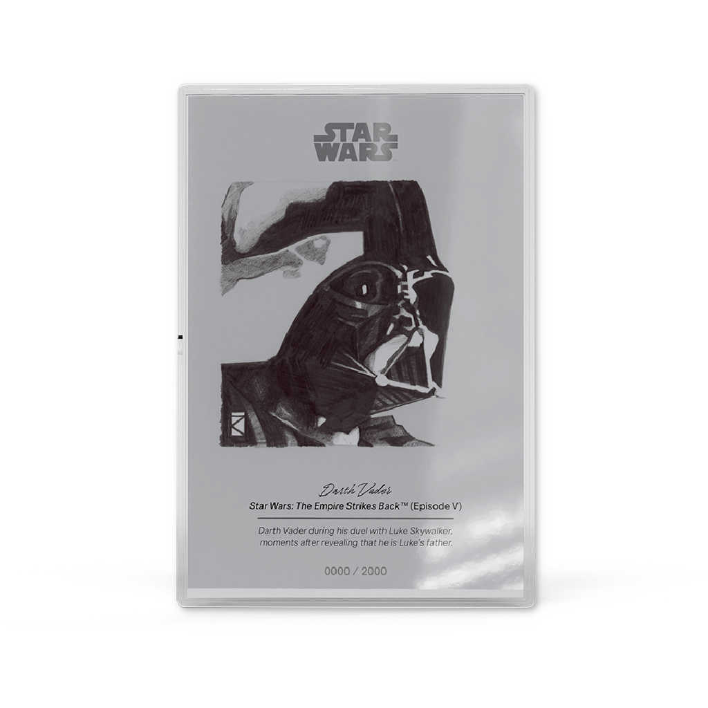 2026 Niue Star Wars Sketch Art Darth Vader Silver Foil SKU:OPC262
